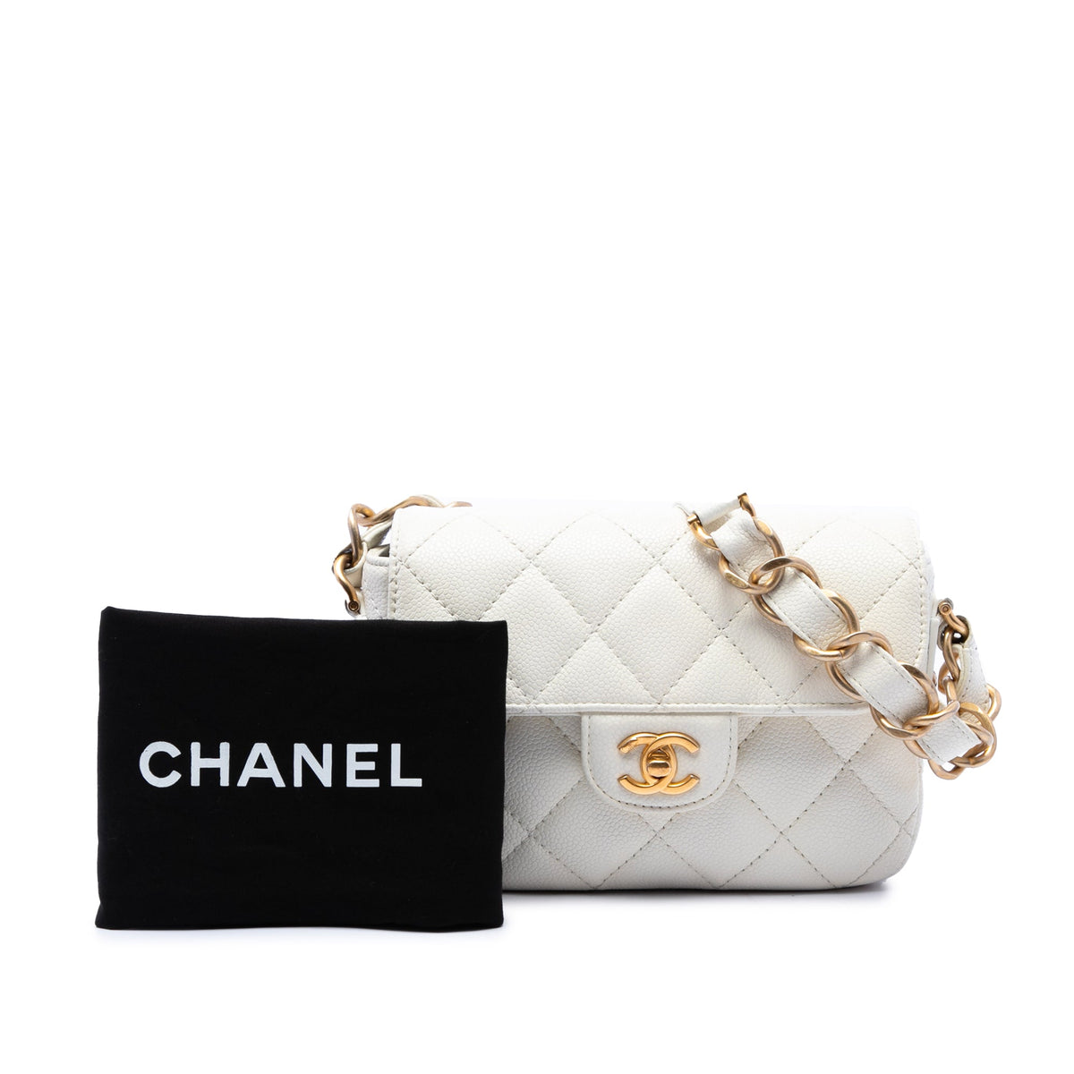 Chanel Mini CC Quilted Caviar Messenger Flap