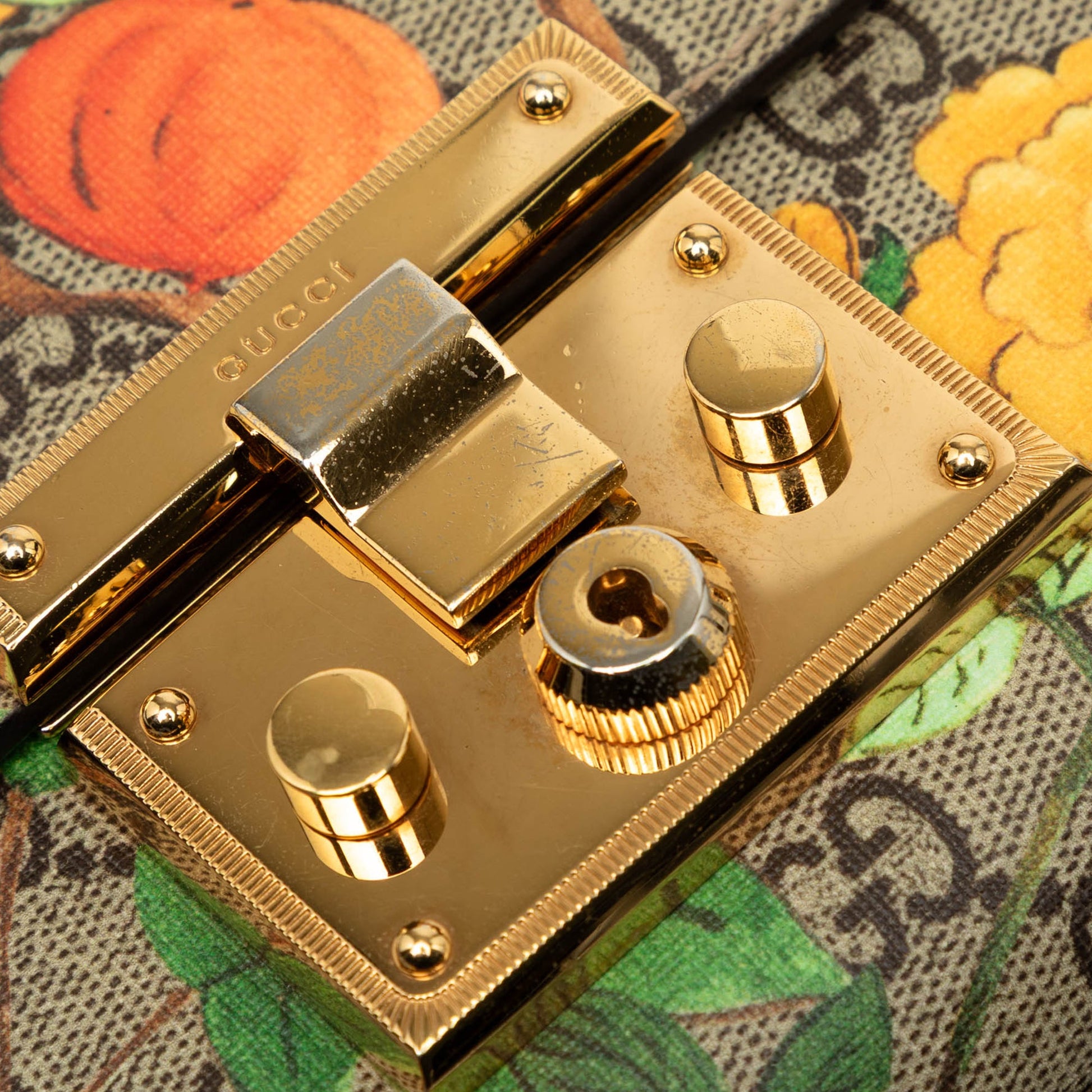 Gucci Small GG Supreme Tian Padlock Crossbody