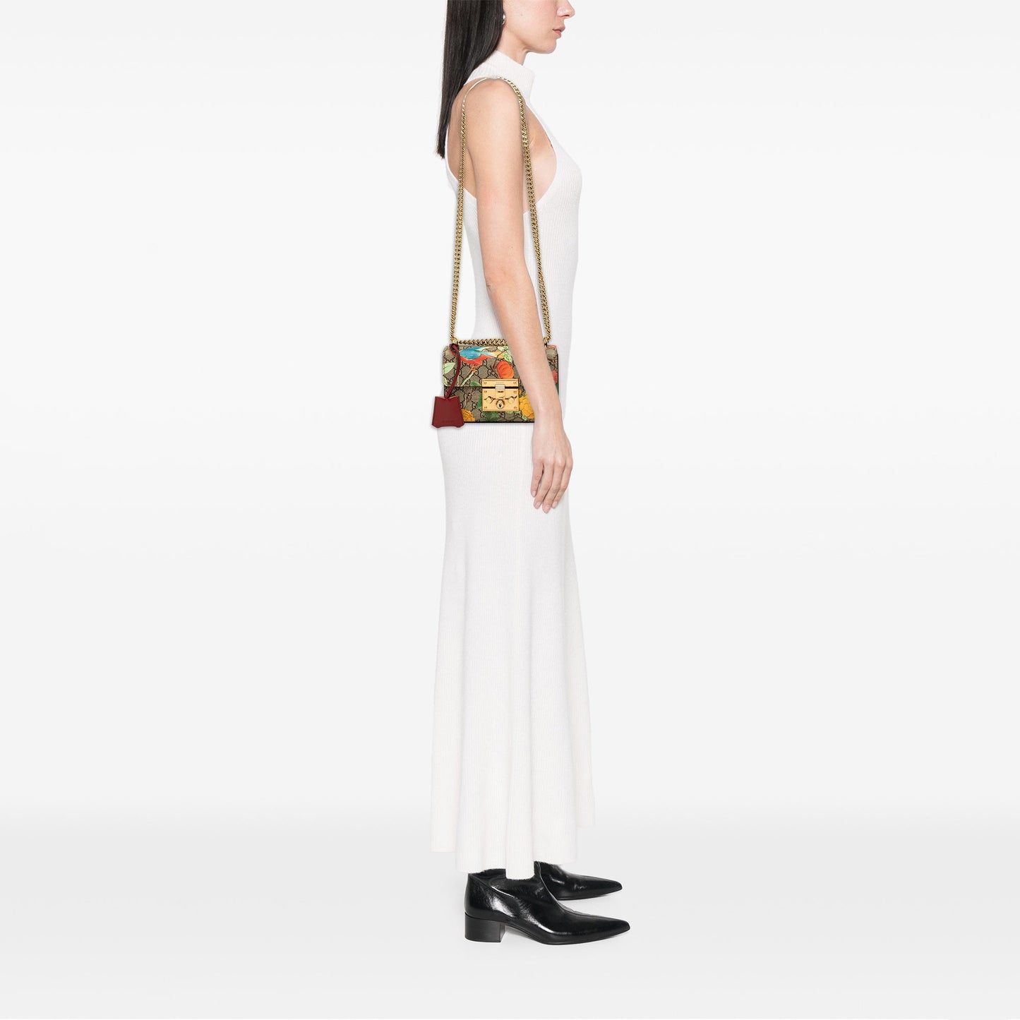 Gucci Small GG Supreme Tian Padlock Crossbody