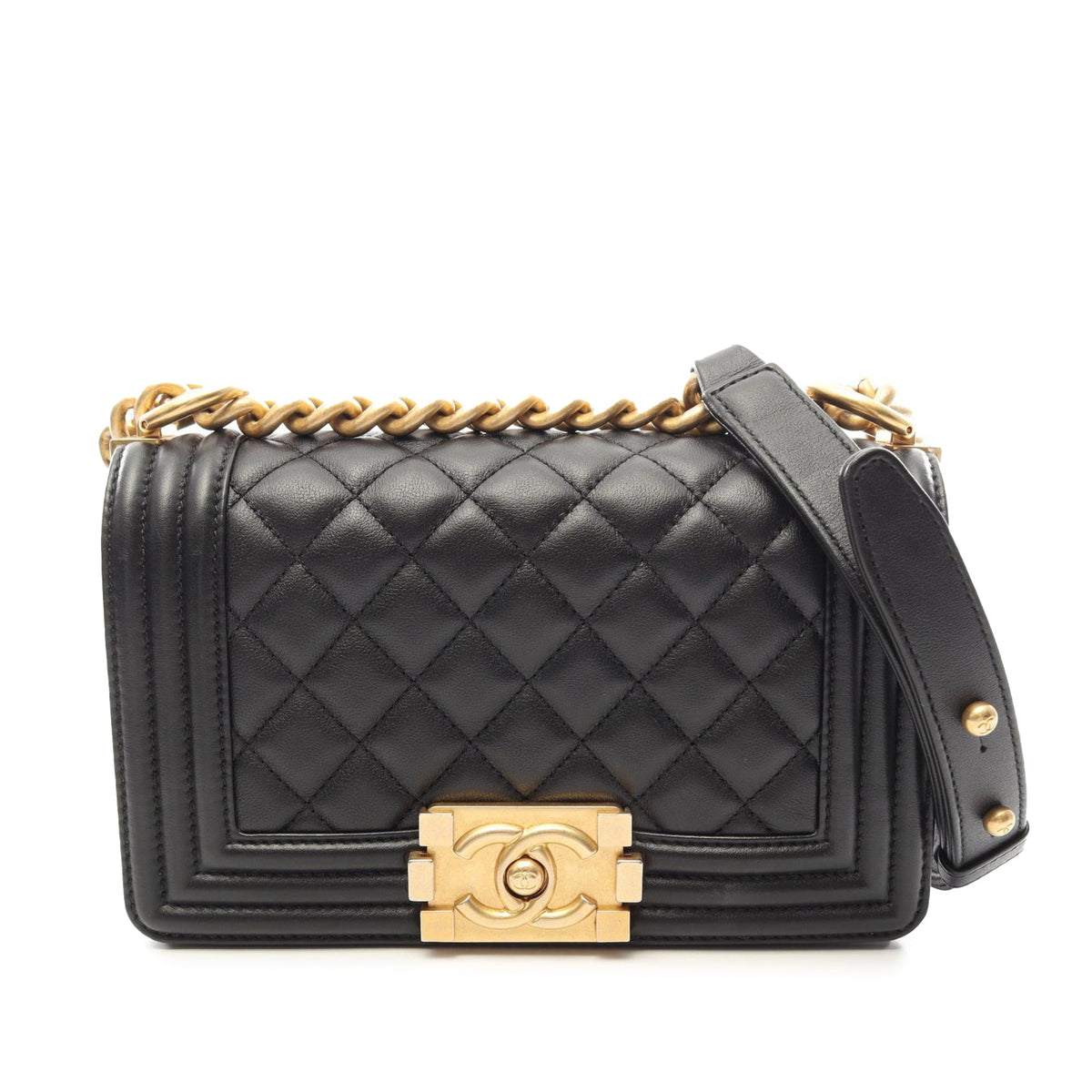 Chanel Small Quilted Caviar Boy Flap — Black