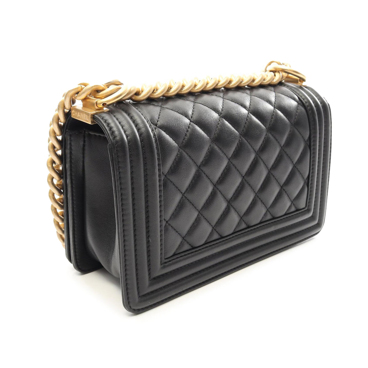 Chanel Small Quilted Caviar Boy Flap — Black