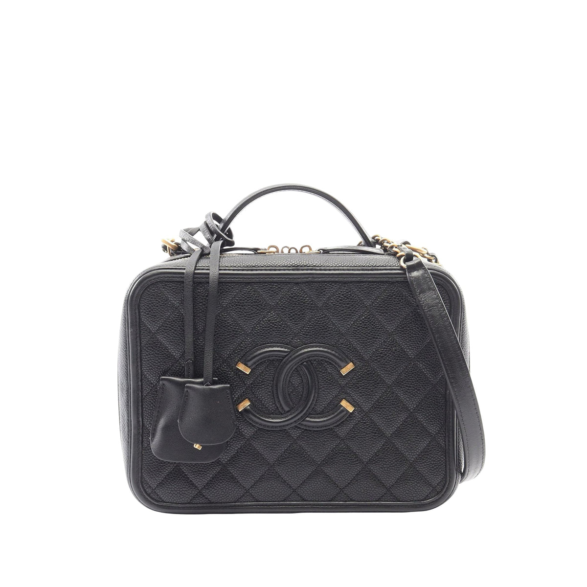 Chanel Mini Caviar CC Filigree Vanity Case