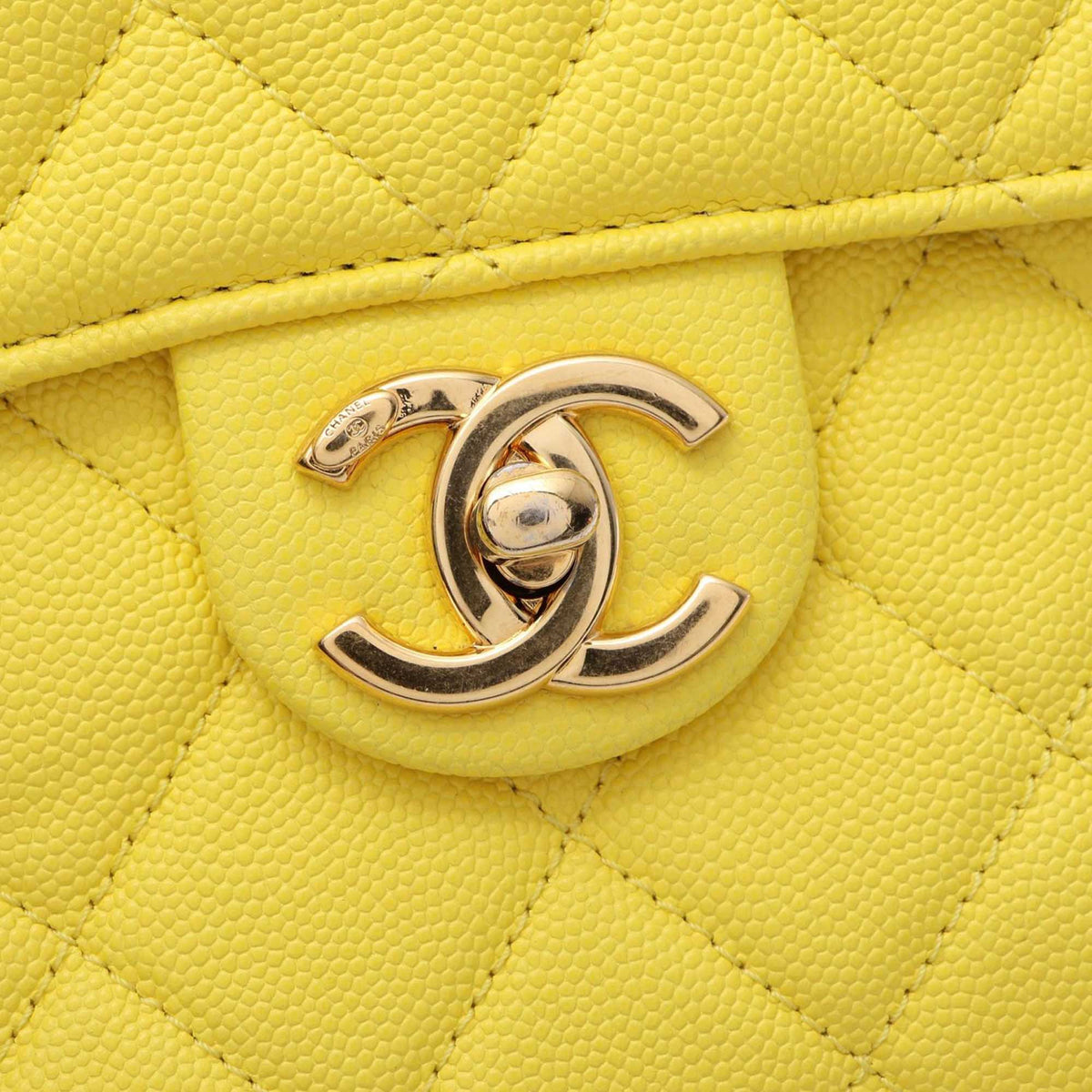 Chanel Quilted Caviar Handy Box Vanity Case with Chain
