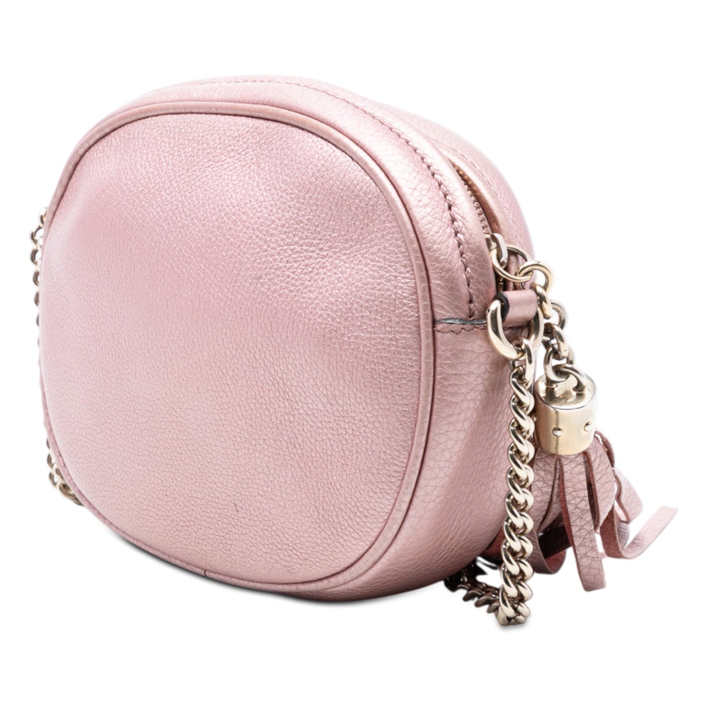 Gucci Mini Metallic Pebbled Calfskin Soho Chain Crossbody