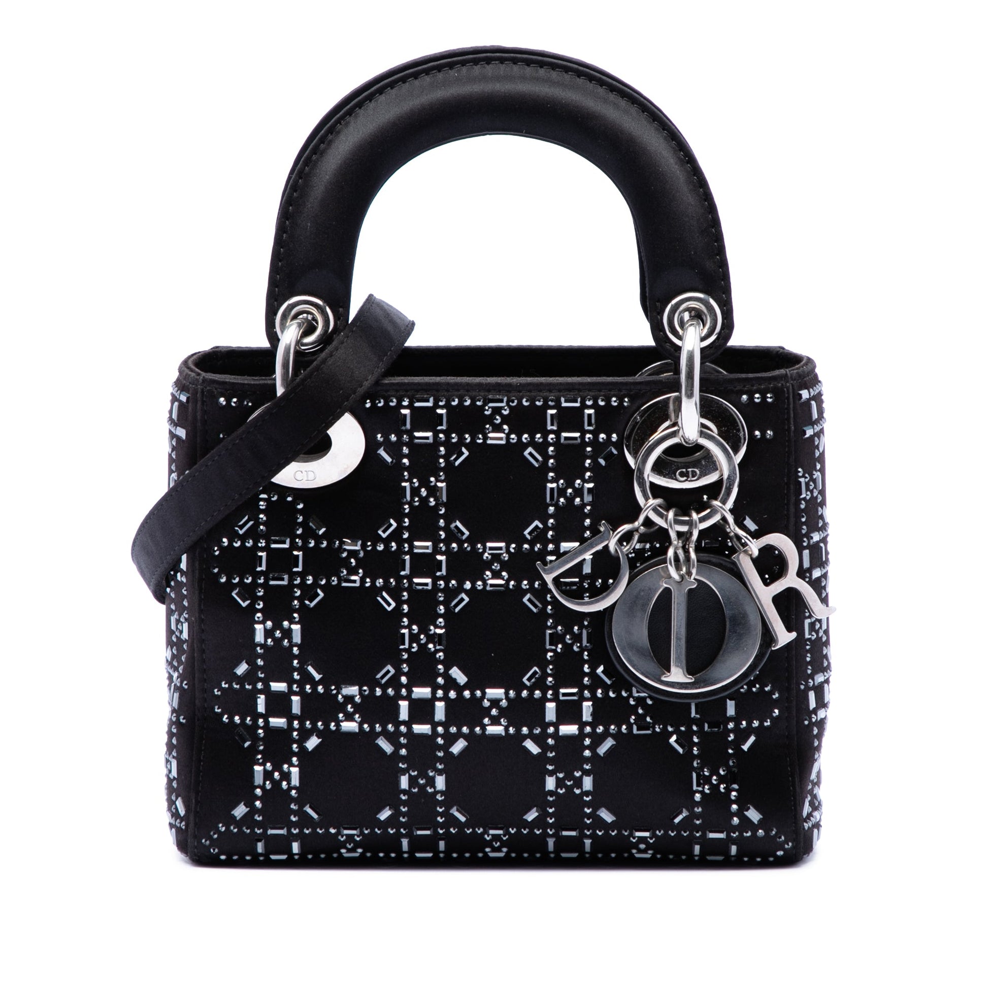 Dior Mini Satin Cannage Strass Crystal Embellished Lady Dior