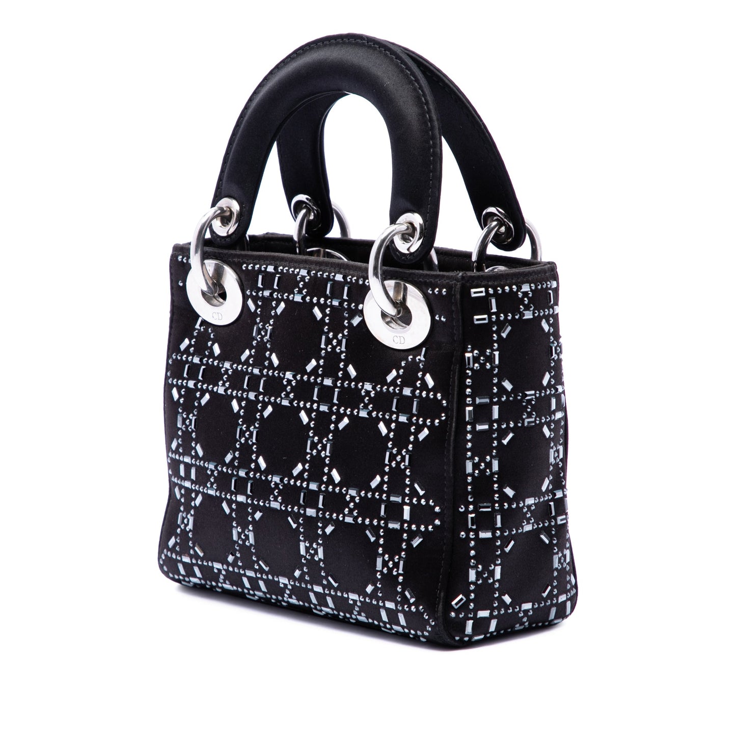 Dior Mini Satin Cannage Strass Crystal Embellished Lady Dior