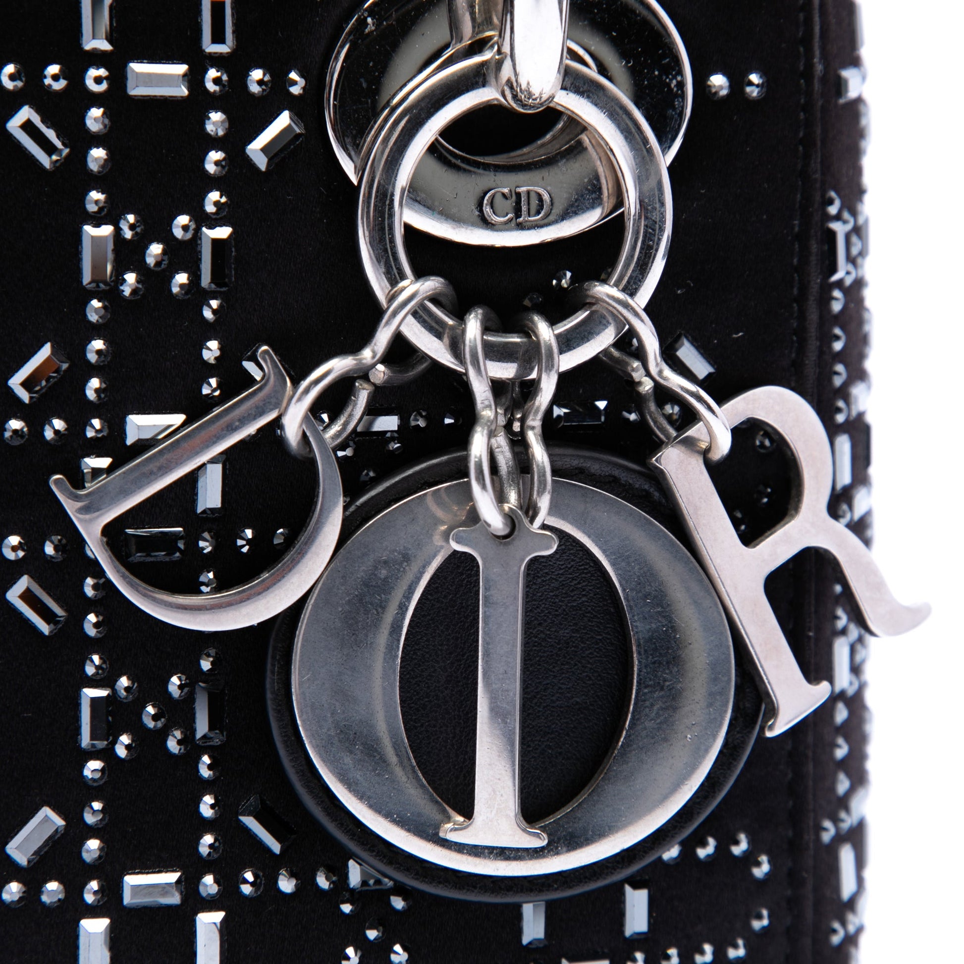 Dior Mini Satin Cannage Strass Crystal Embellished Lady Dior
