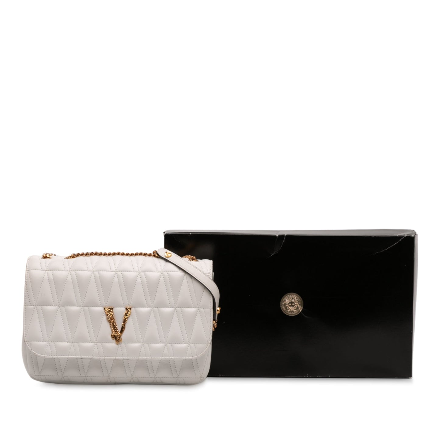 Versace Nappa Leather Virtus V Crossbody