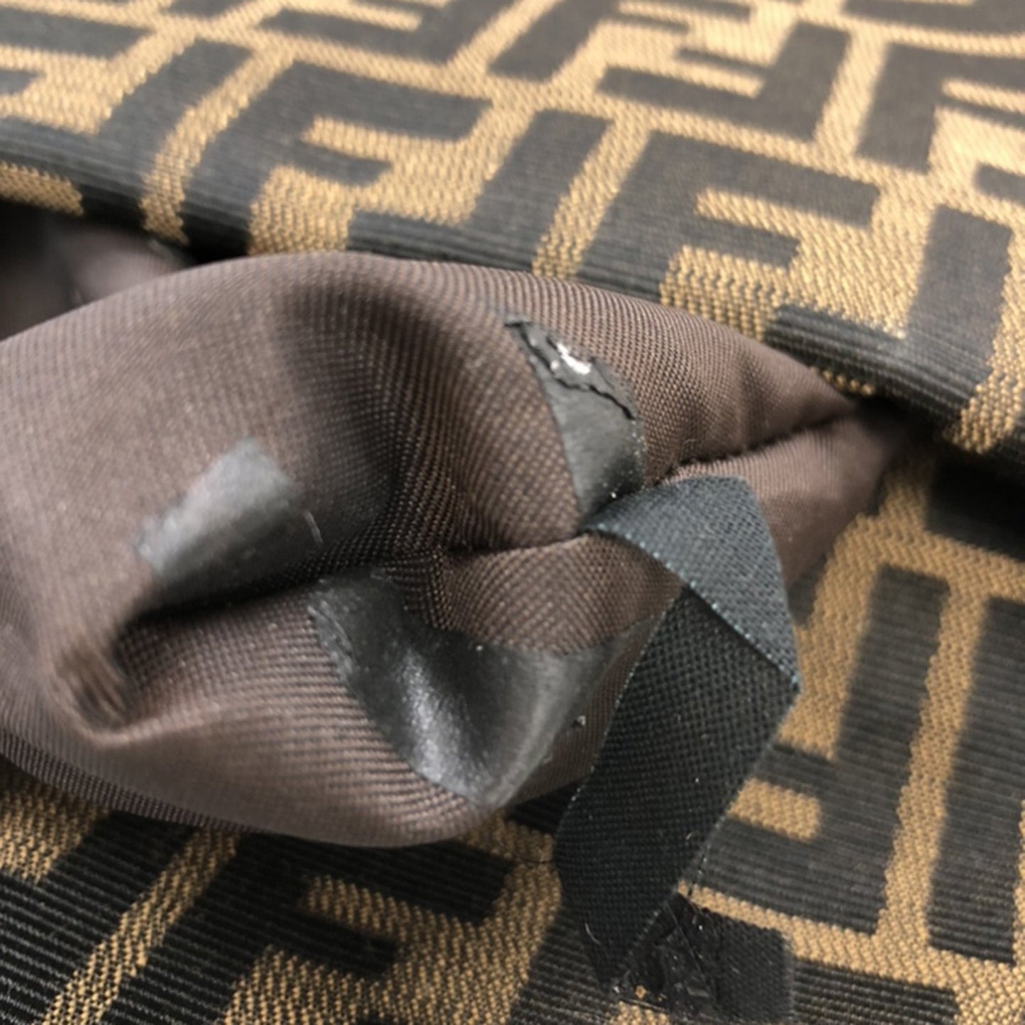 Fendi Zucca Canvas Double Flap Shoulder Bag