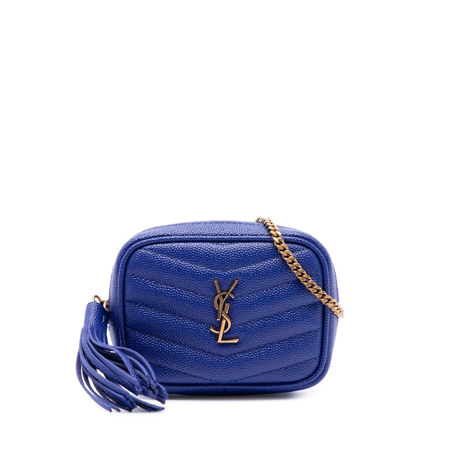 Saint Laurent Baby Chevron Grain De Poudre Monogram Lou Camera Bag