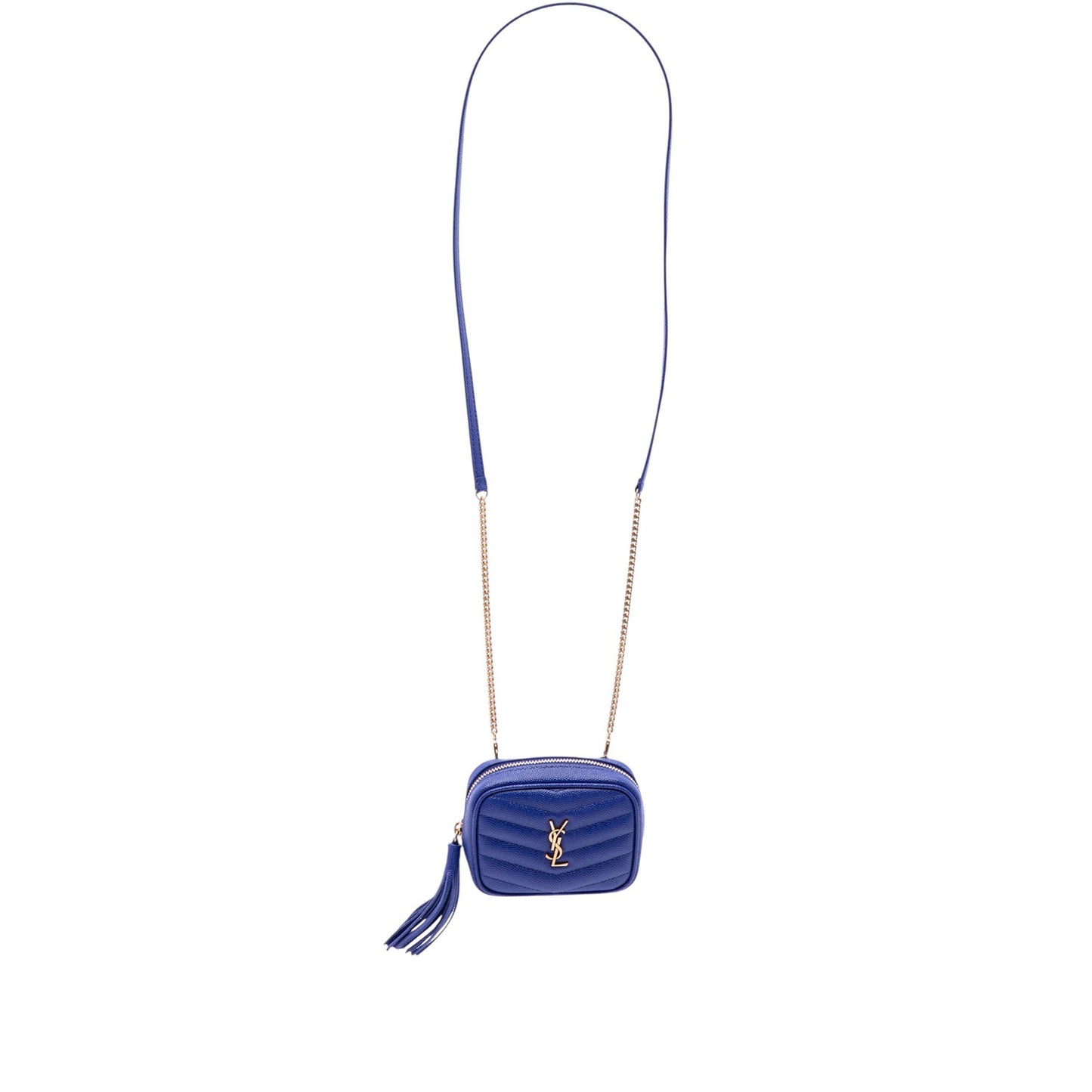 Saint Laurent Baby Chevron Grain De Poudre Monogram Lou Camera Bag