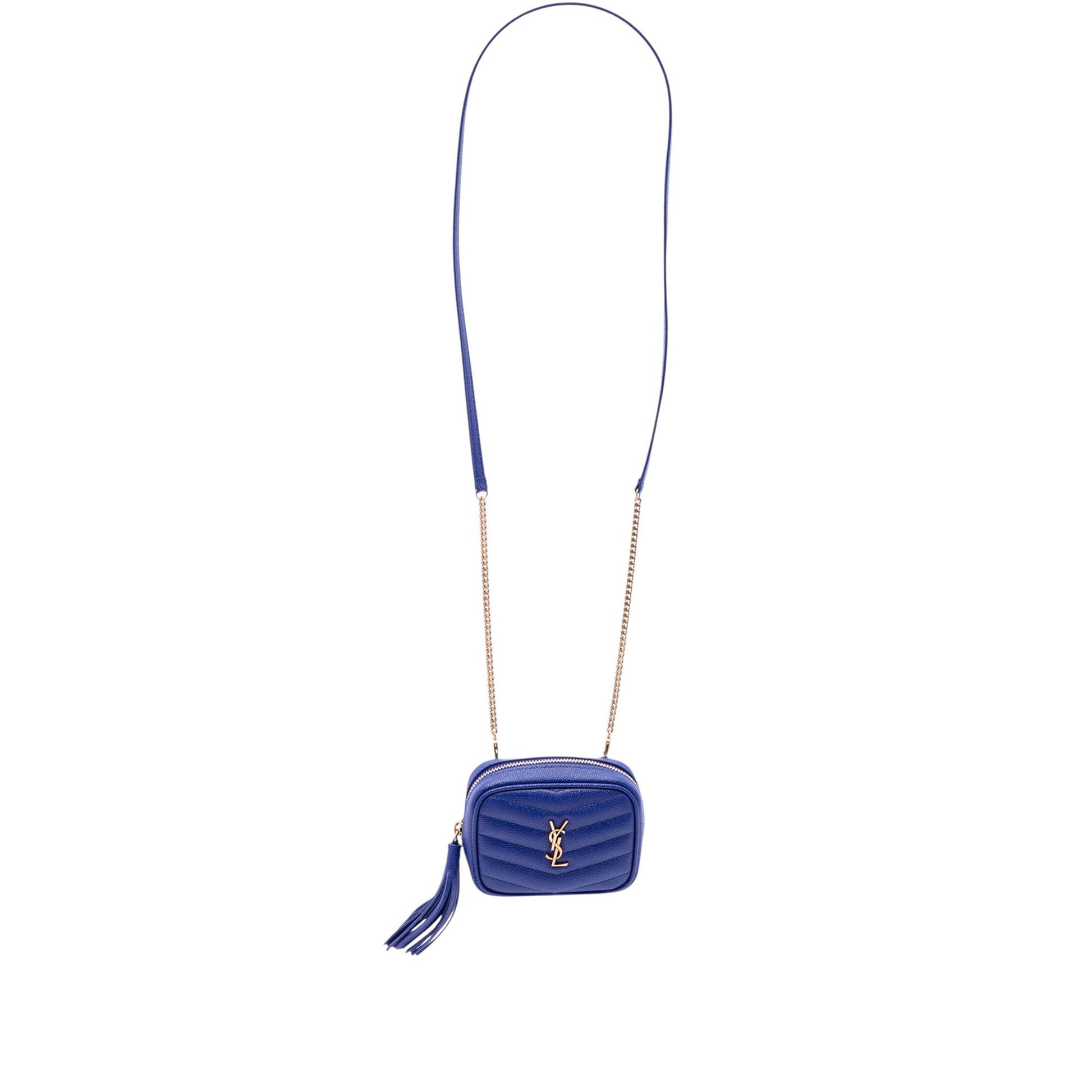 Saint Laurent Baby Chevron Grain De Poudre Monogram Lou Camera Bag