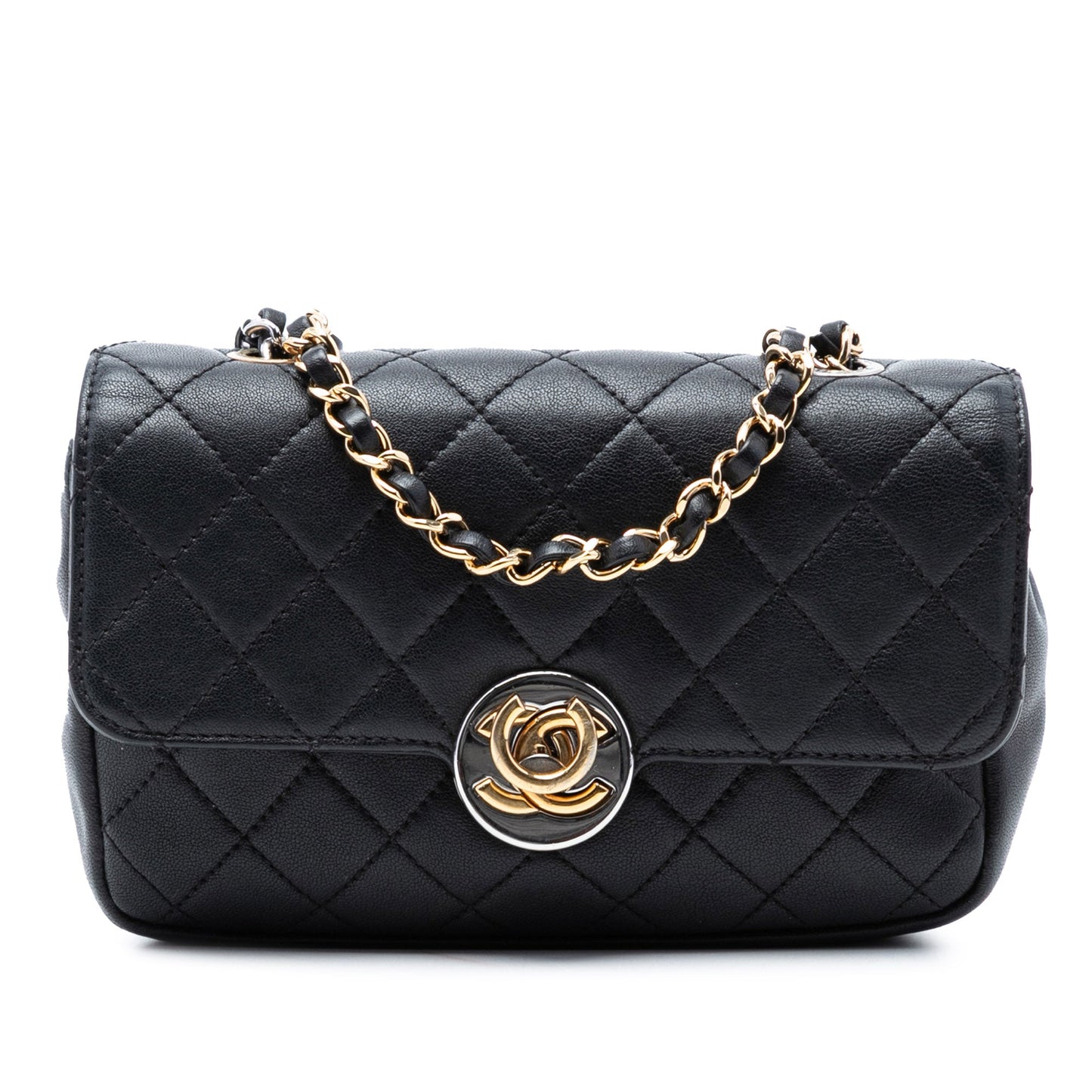 Quilted Lambskin Turn and Lock Flap