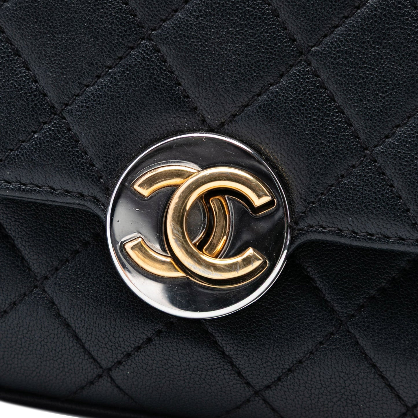 Quilted Lambskin Turn and Lock Flap