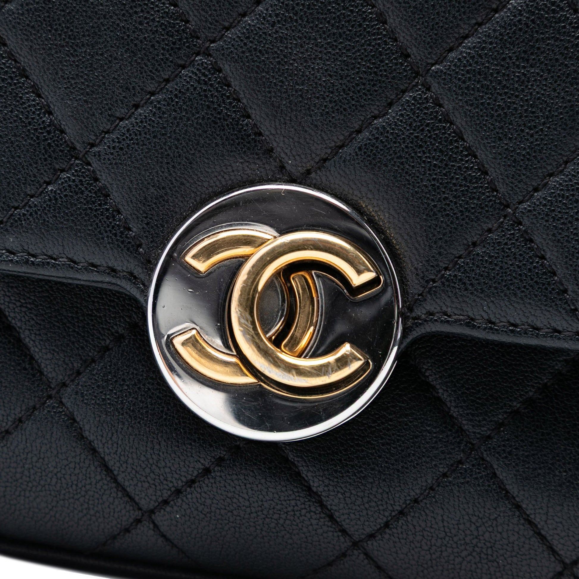 Quilted Lambskin Turn and Lock Flap