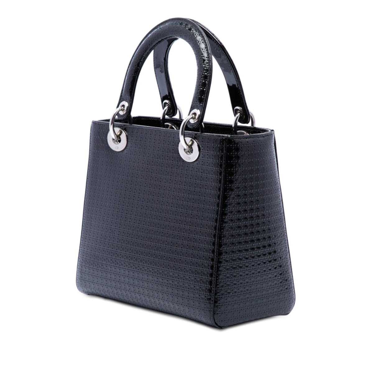 Dior Medium Metallic Patent Microcannage Lady Dior