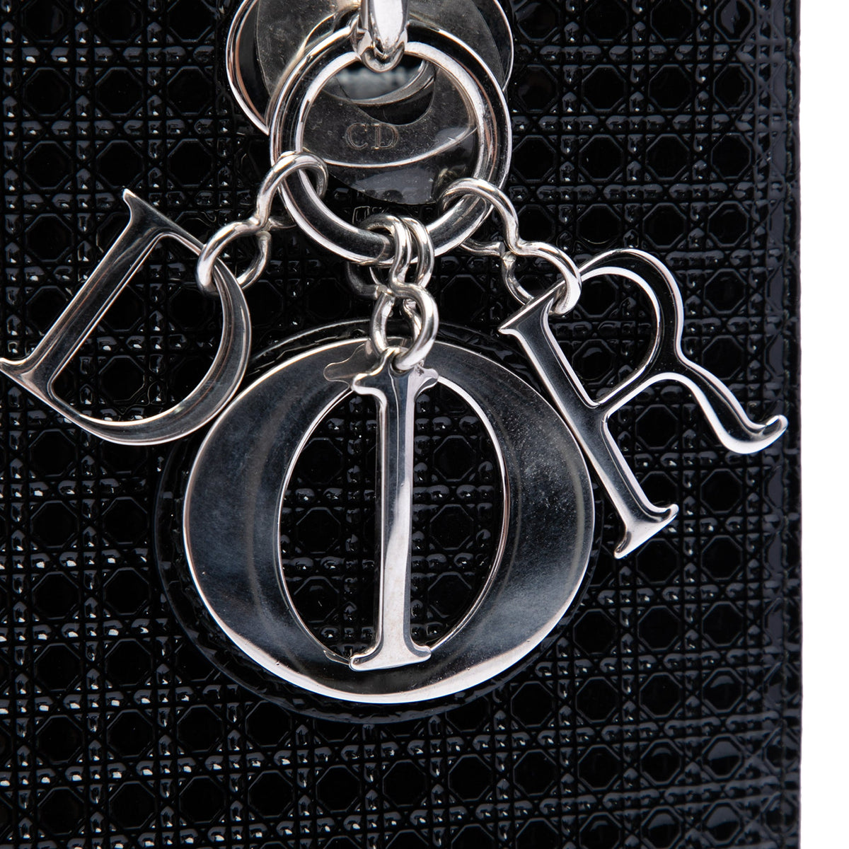 Dior Medium Metallic Patent Microcannage Lady Dior