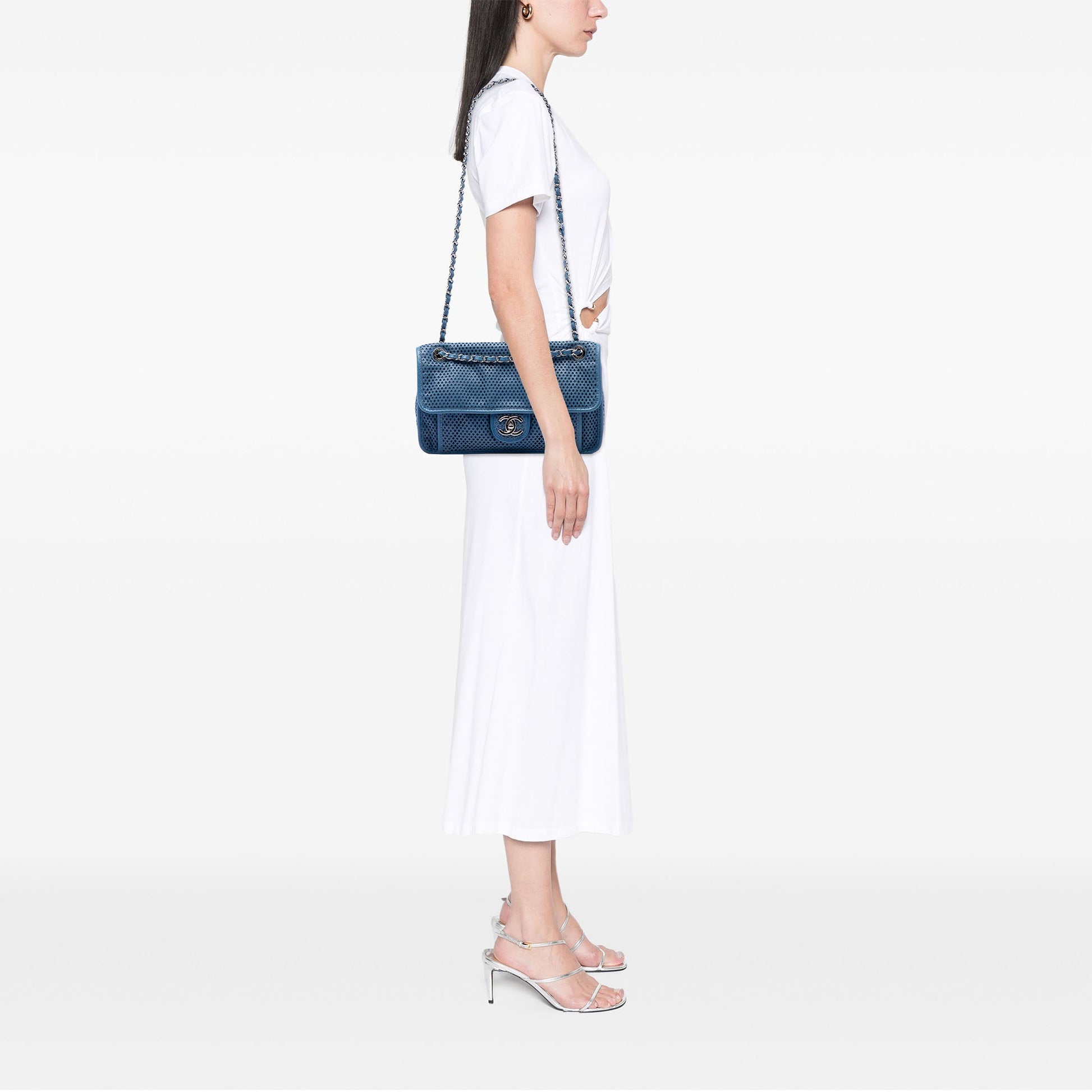 Chanel Medium Perforated Calfskin Up In The Air Flap