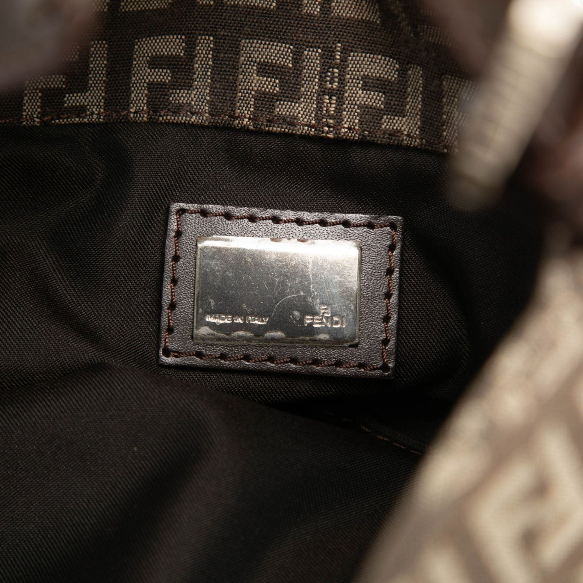 Fendi Zucchino Canvas Shoulder Bag