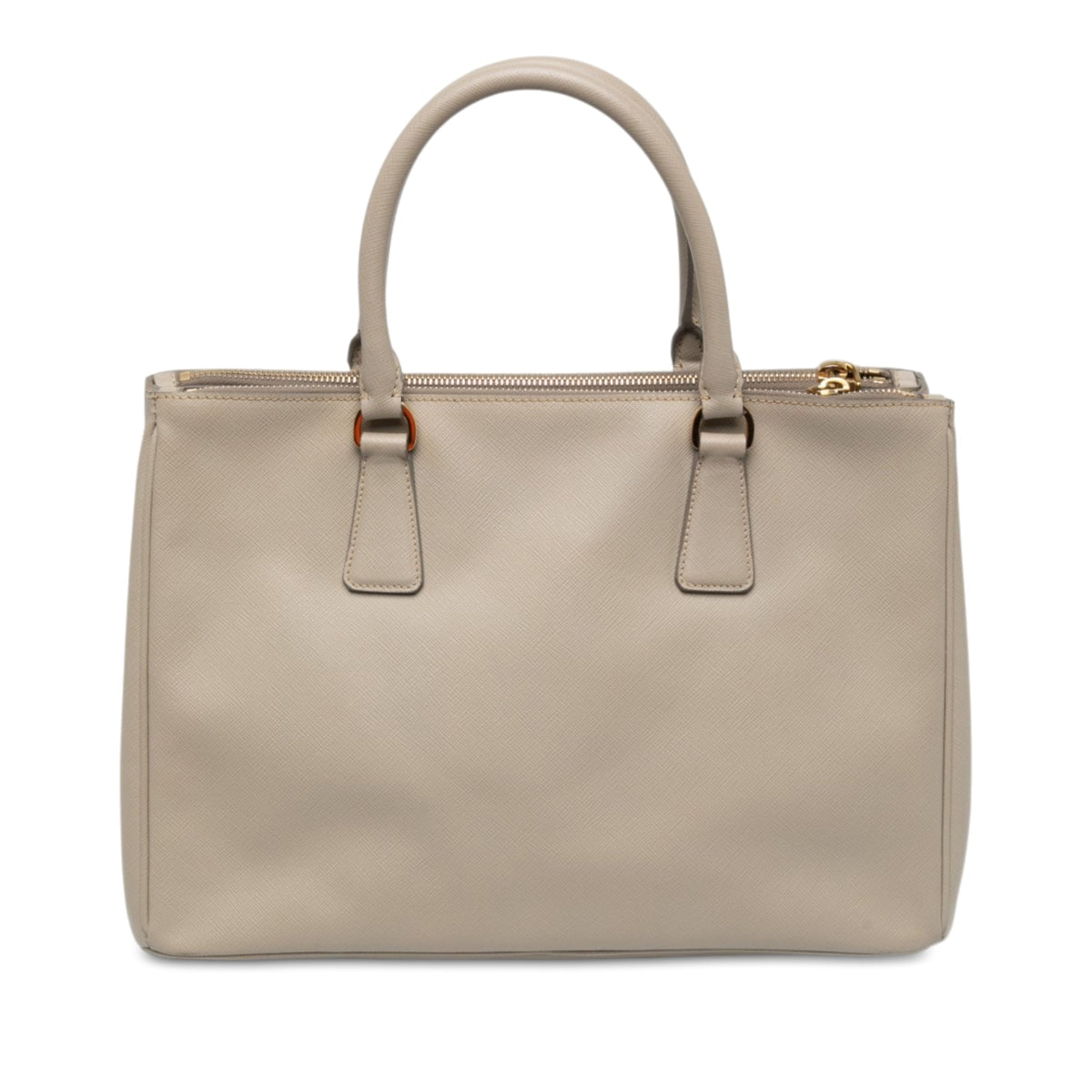 Prada Medium Saffiano Lux Galleria Double Zip Satchel — Gray