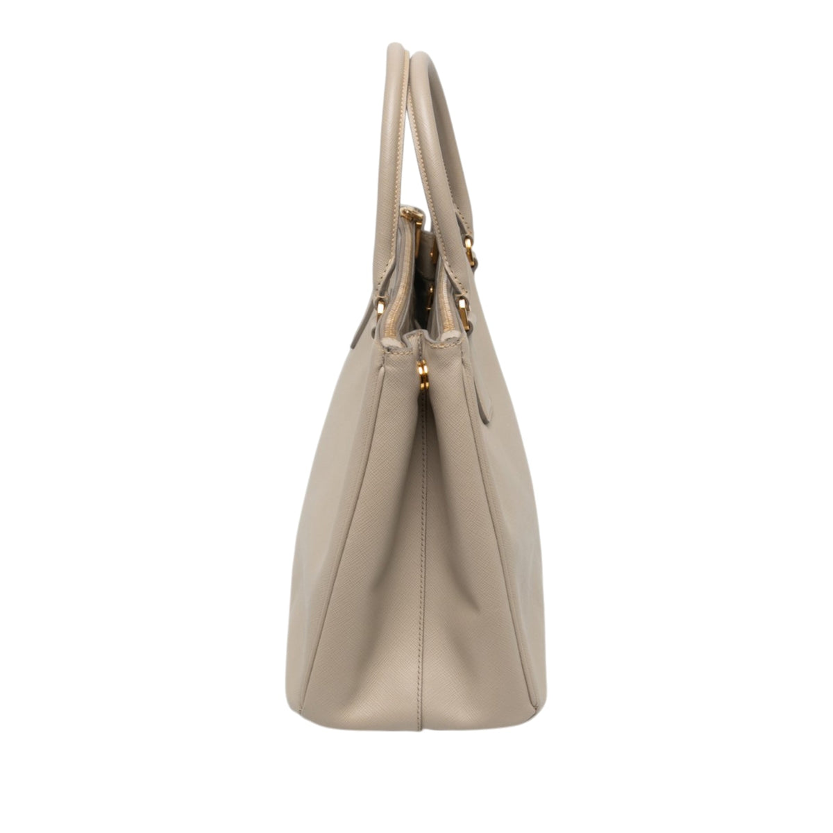 Prada Medium Saffiano Lux Galleria Double Zip Satchel — Gray