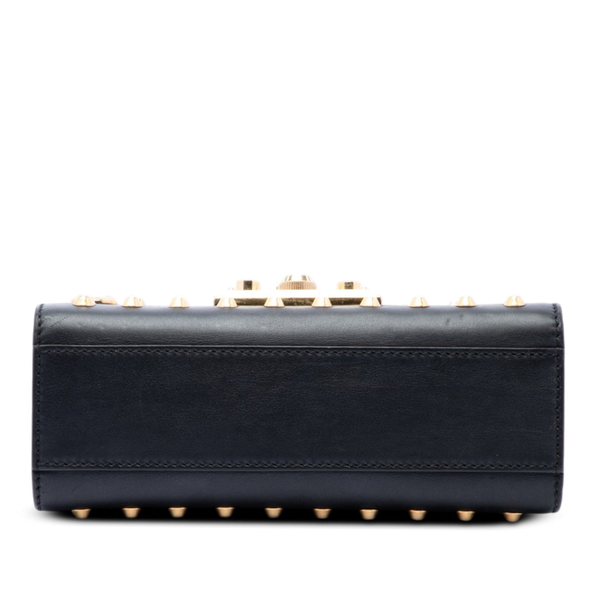 Gucci Small Pearl Studded Leather Padlock Crossbody