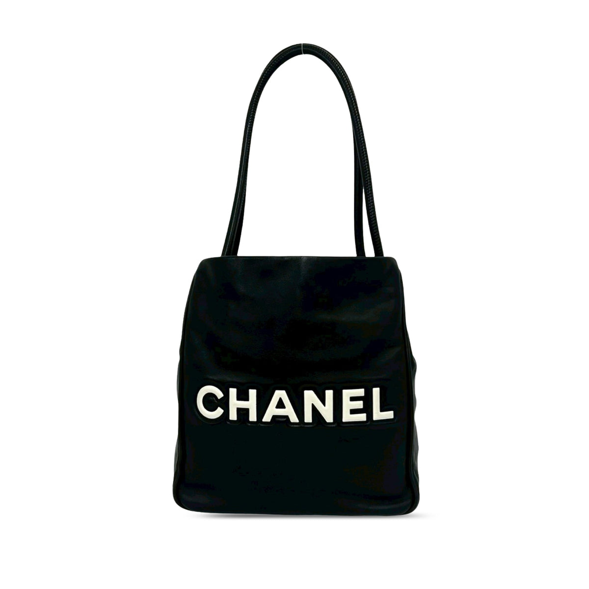 Chanel Lambskin Embossed Camellia Logo Tote