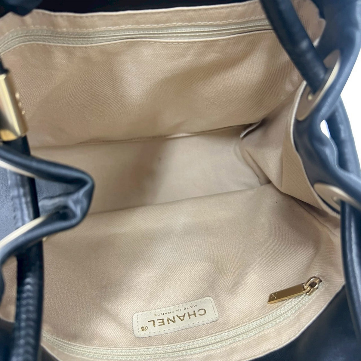 Chanel Lambskin Embossed Camellia Logo Tote