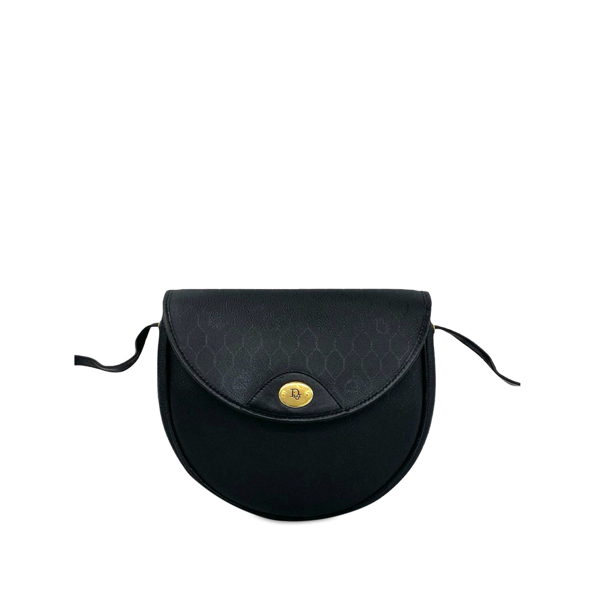 Dior Honeycomb Coated Canvas Crossbody — Black