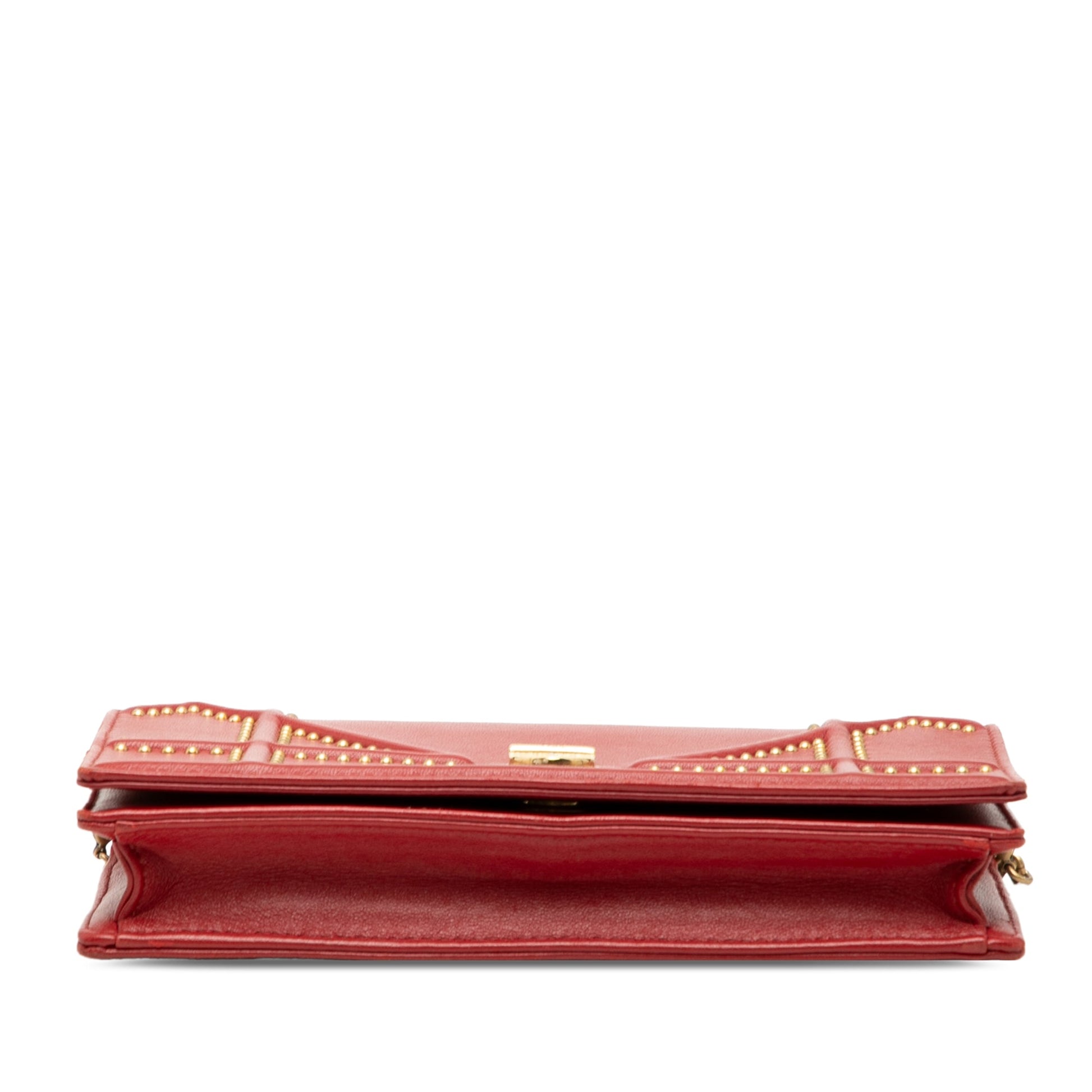 Dior Studded Lambskin Diorama Wallet on Chain