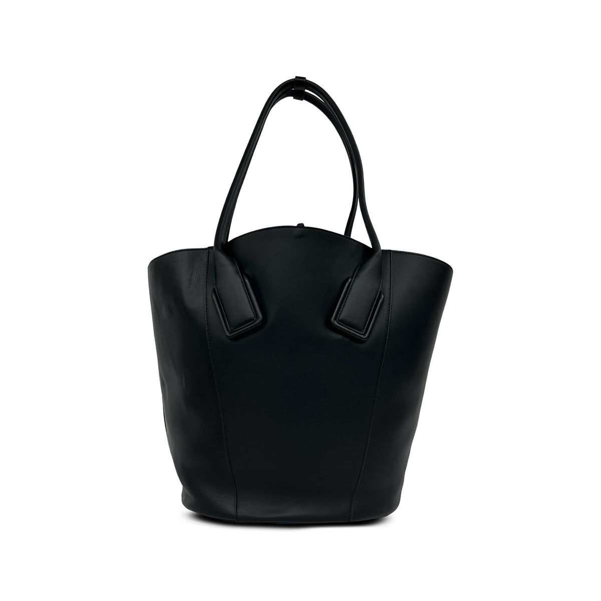 Bottega Veneta Large Leather Basket Tote — Black