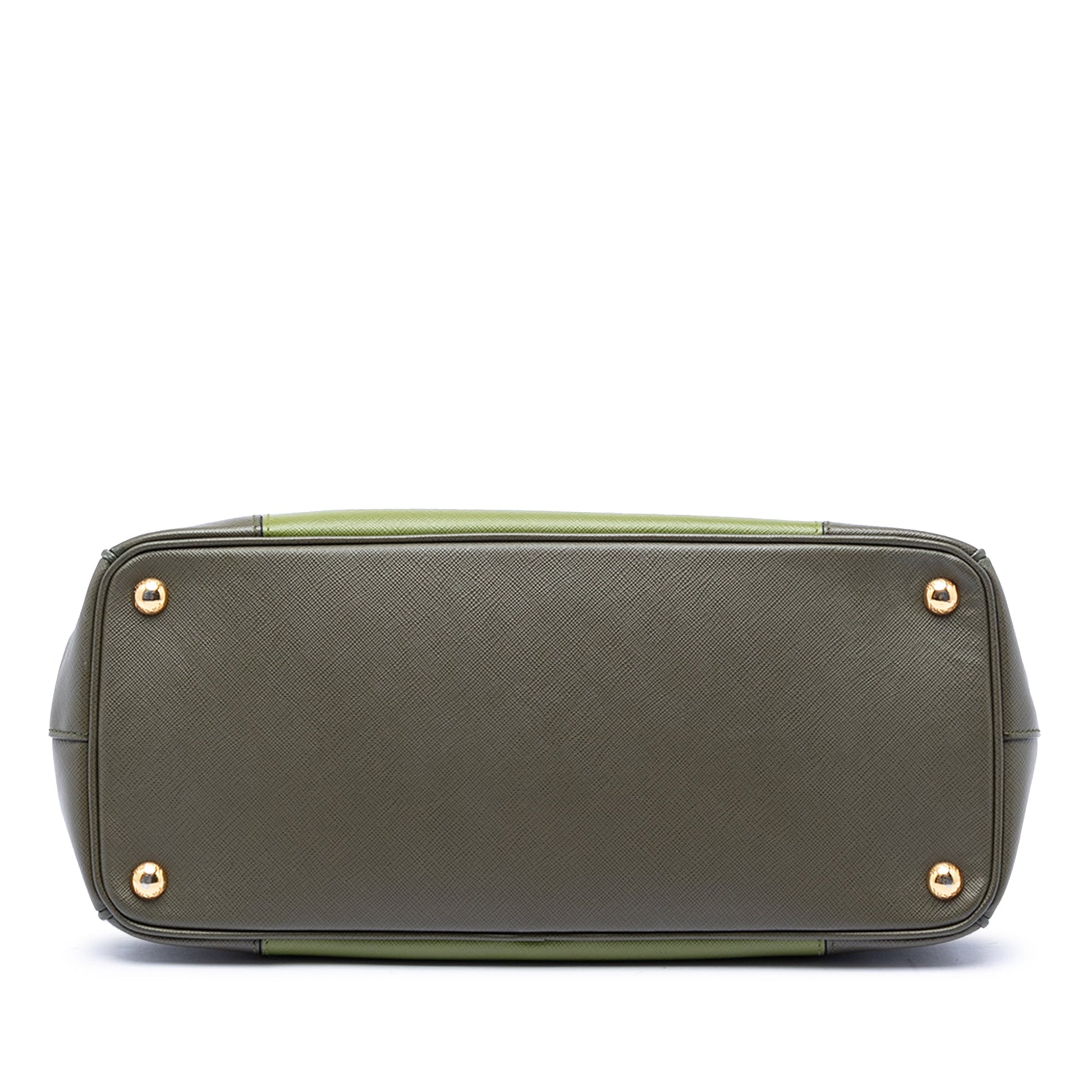 Prada Medium Bicolor Saffiano Lux Galleria Double Zip Satchel
