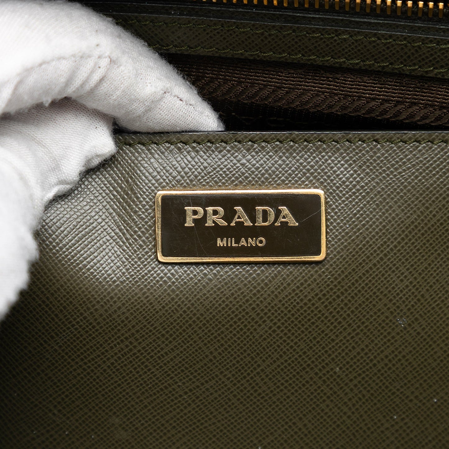 Prada Medium Bicolor Saffiano Lux Galleria Double Zip Satchel