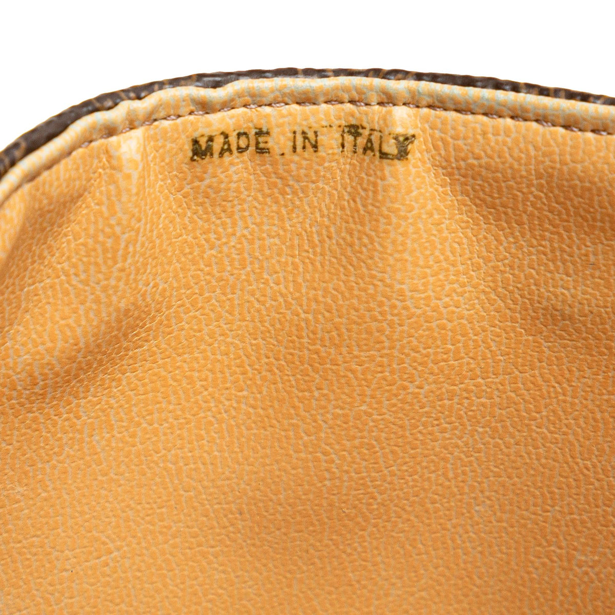 Celine Macadam Coated Canvas Clutch — Brown