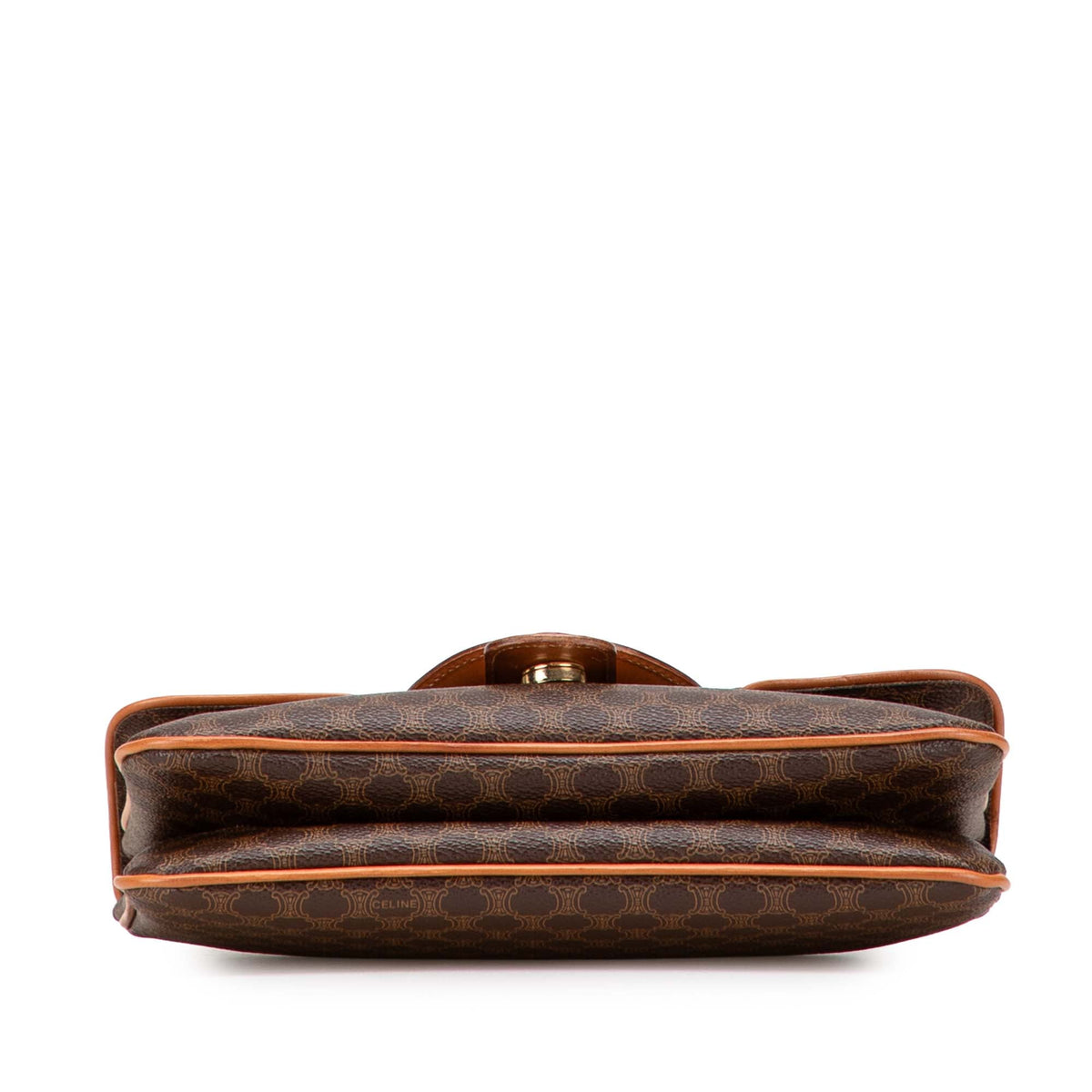 Celine Macadam Coated Canvas Clutch — Brown