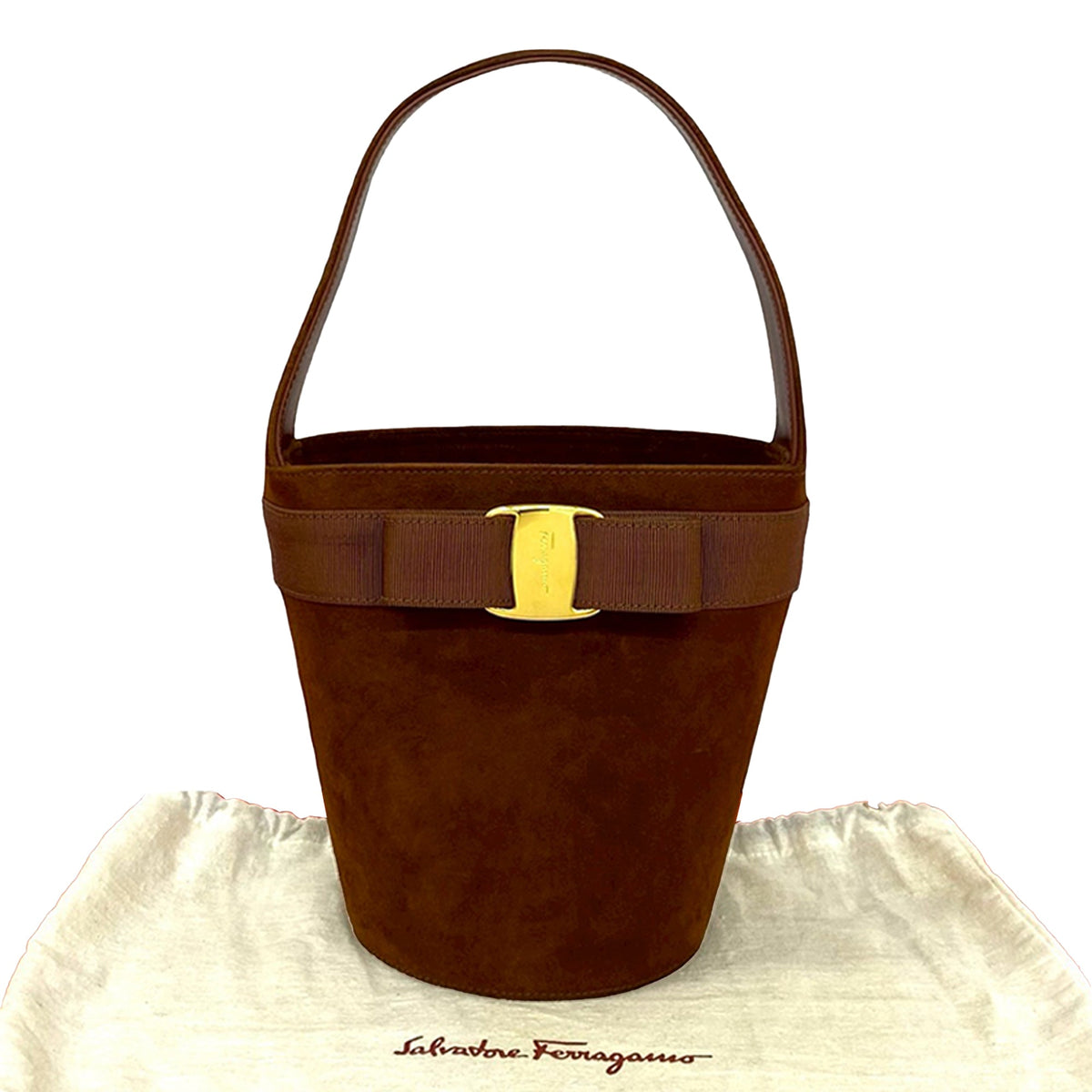 Ferragamo vara bucket suede
