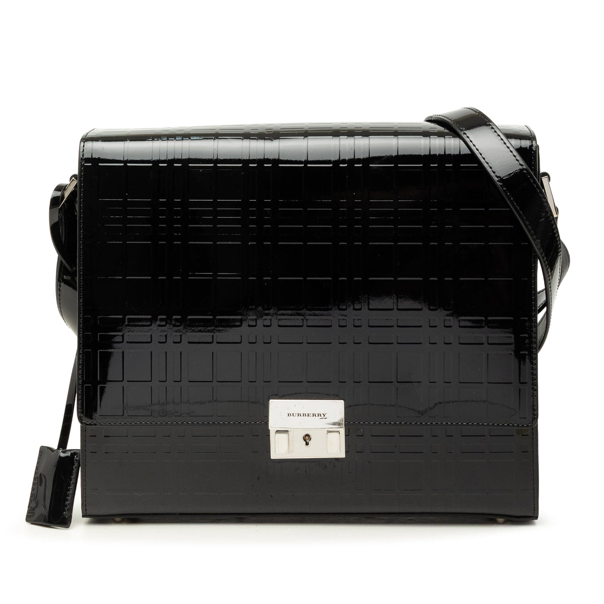 Burberry House Check Embossed Patent Crossbody