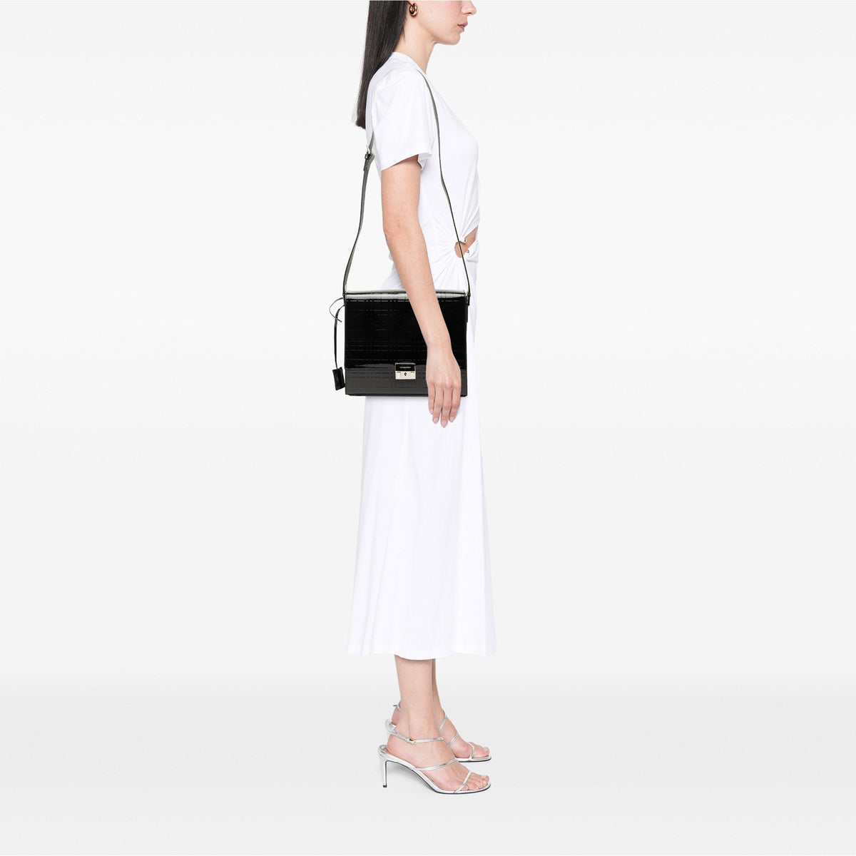 Burberry House Check Embossed Patent Crossbody