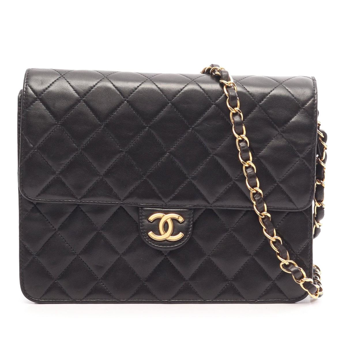 Chanel CC Matelasse Lambskin Flap Bag — Black