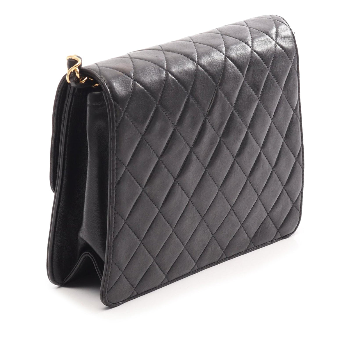 Chanel CC Matelasse Lambskin Flap Bag — Black