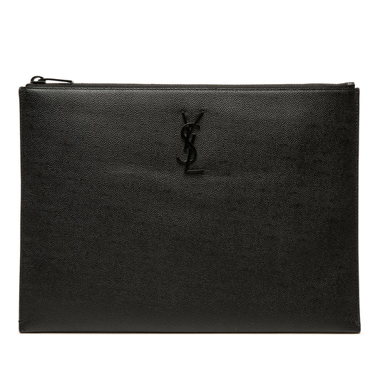 Saint Laurent Grain De Poudre Monogram Monochrome iPad Case