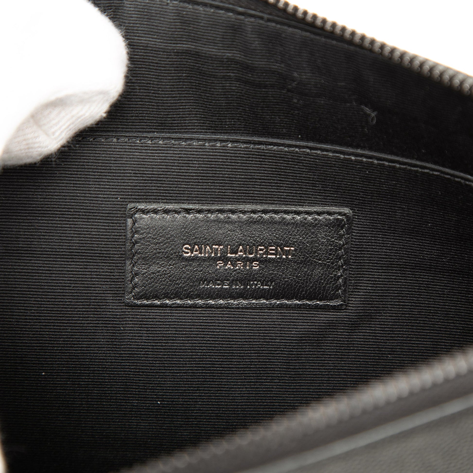 Saint Laurent Grain De Poudre Monogram Monochrome iPad Case