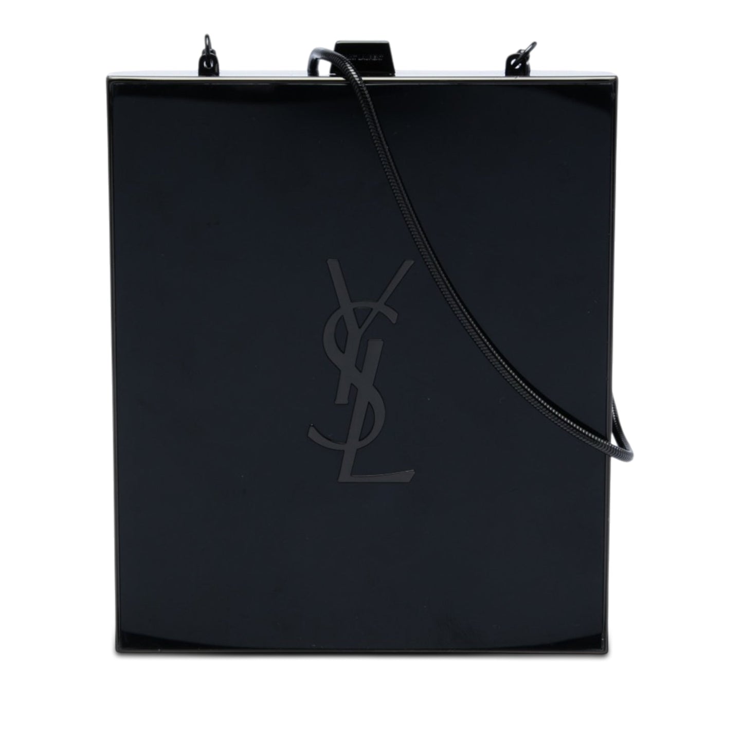 Saint Laurent Acrylic Tuxedo Box Clutch on Chain
