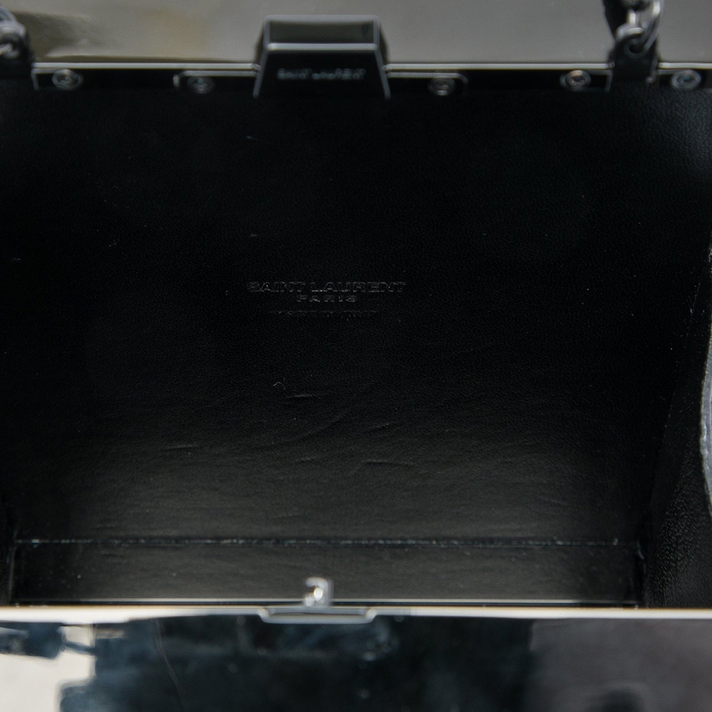Saint Laurent Acrylic Tuxedo Box Clutch on Chain