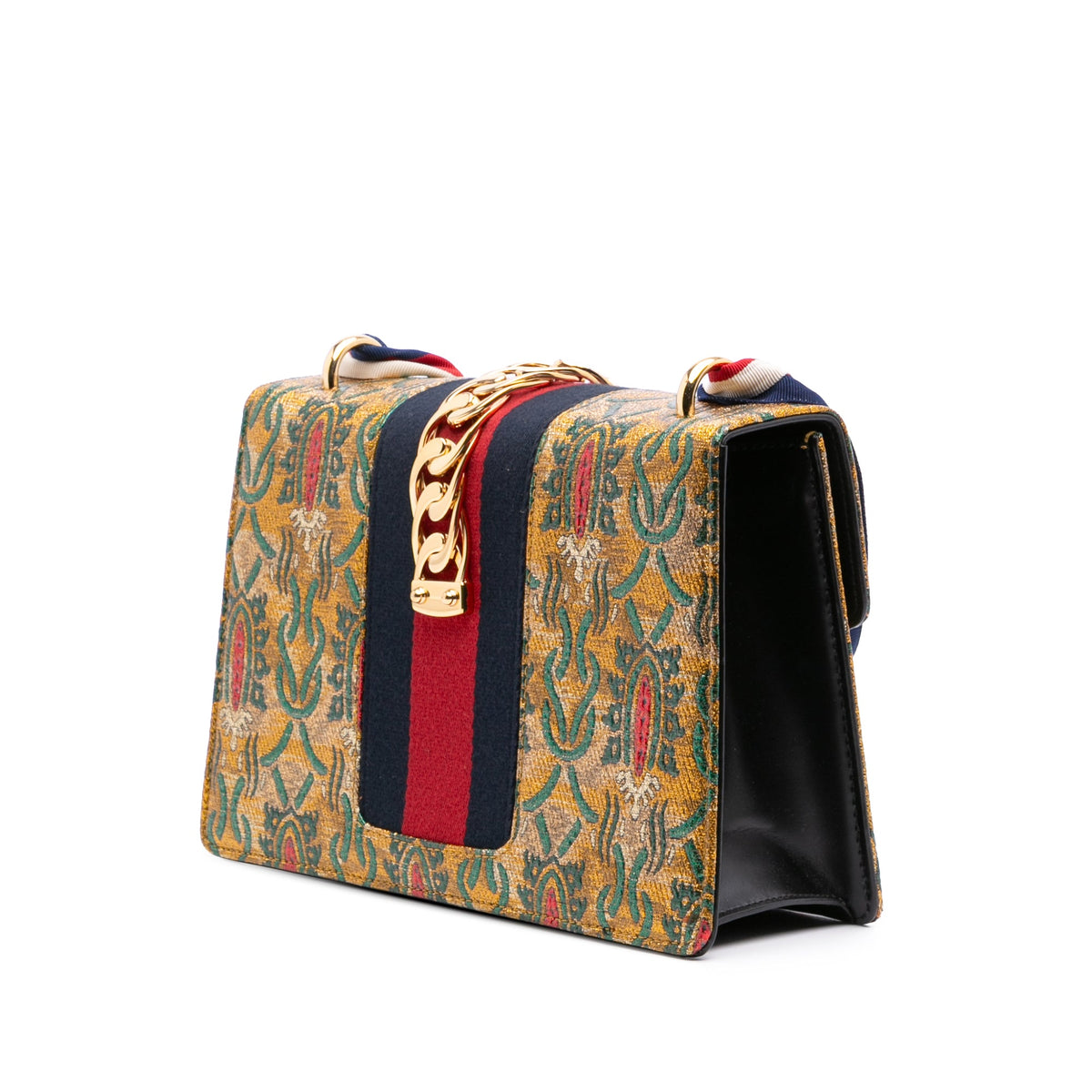 Gucci Small Canvas Brocade Web Sylvie Satchel