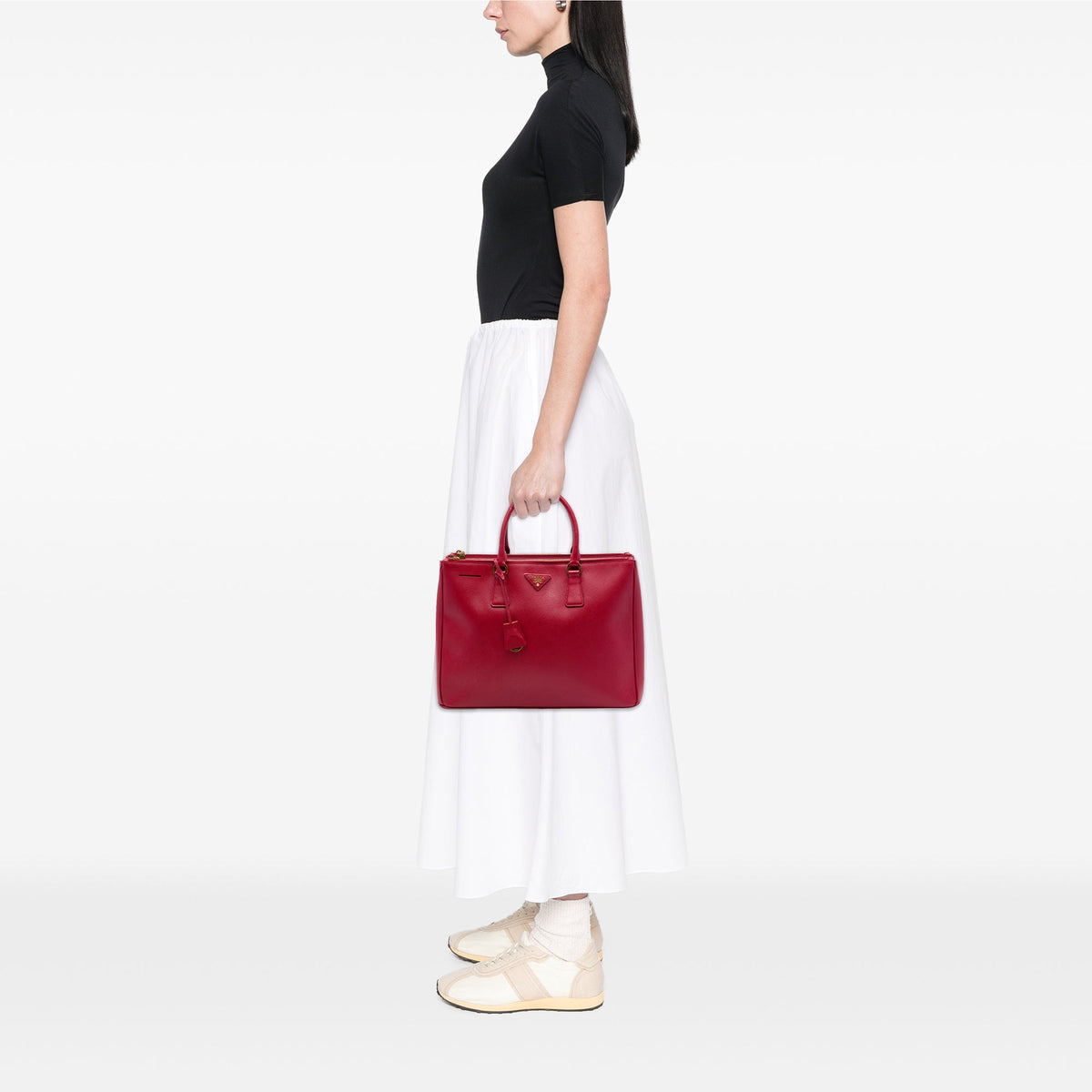 Prada Large Saffiano Lux Galleria Double Zip Tote