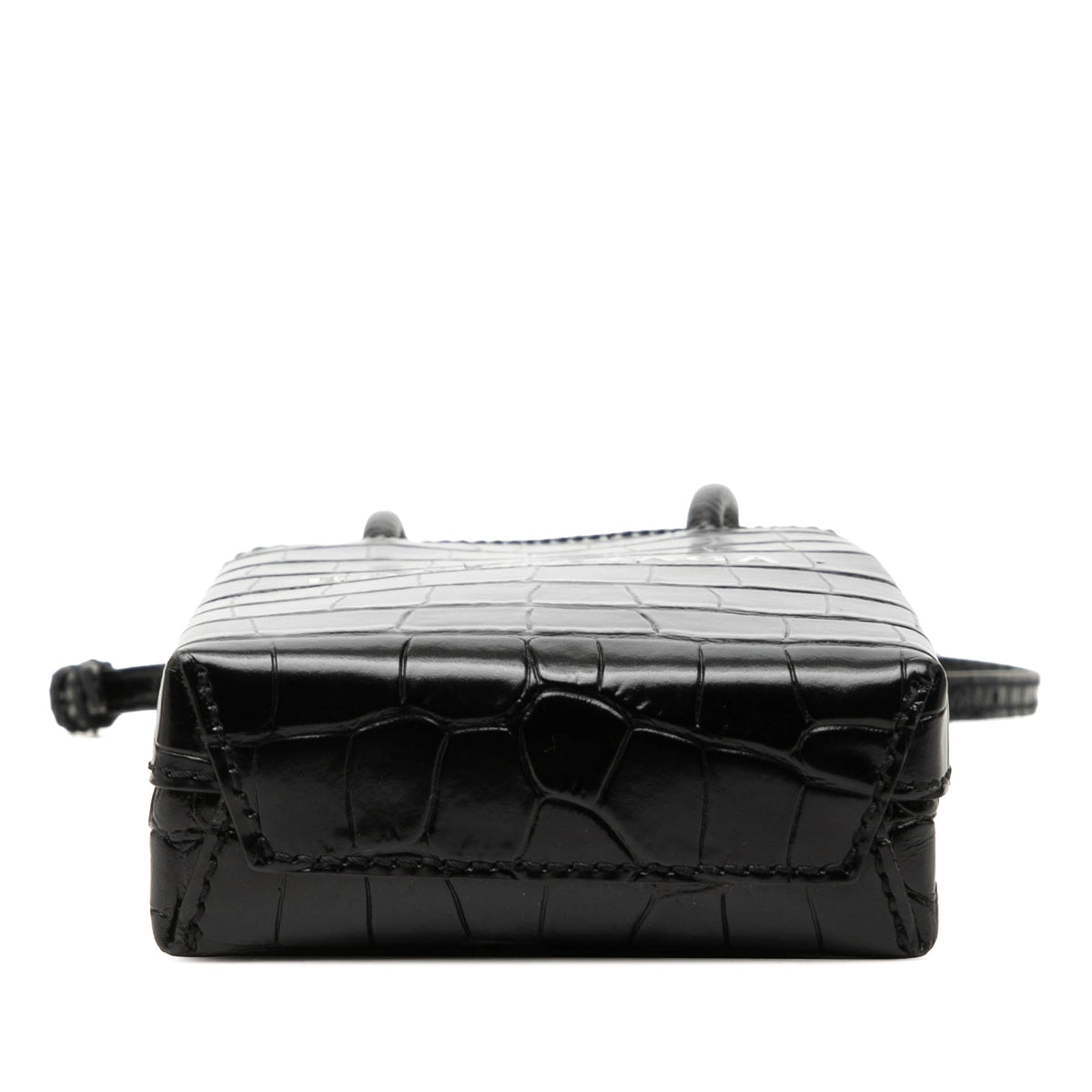 Balenciaga Mini Croc Embossed Leather Shopping Phone Holder