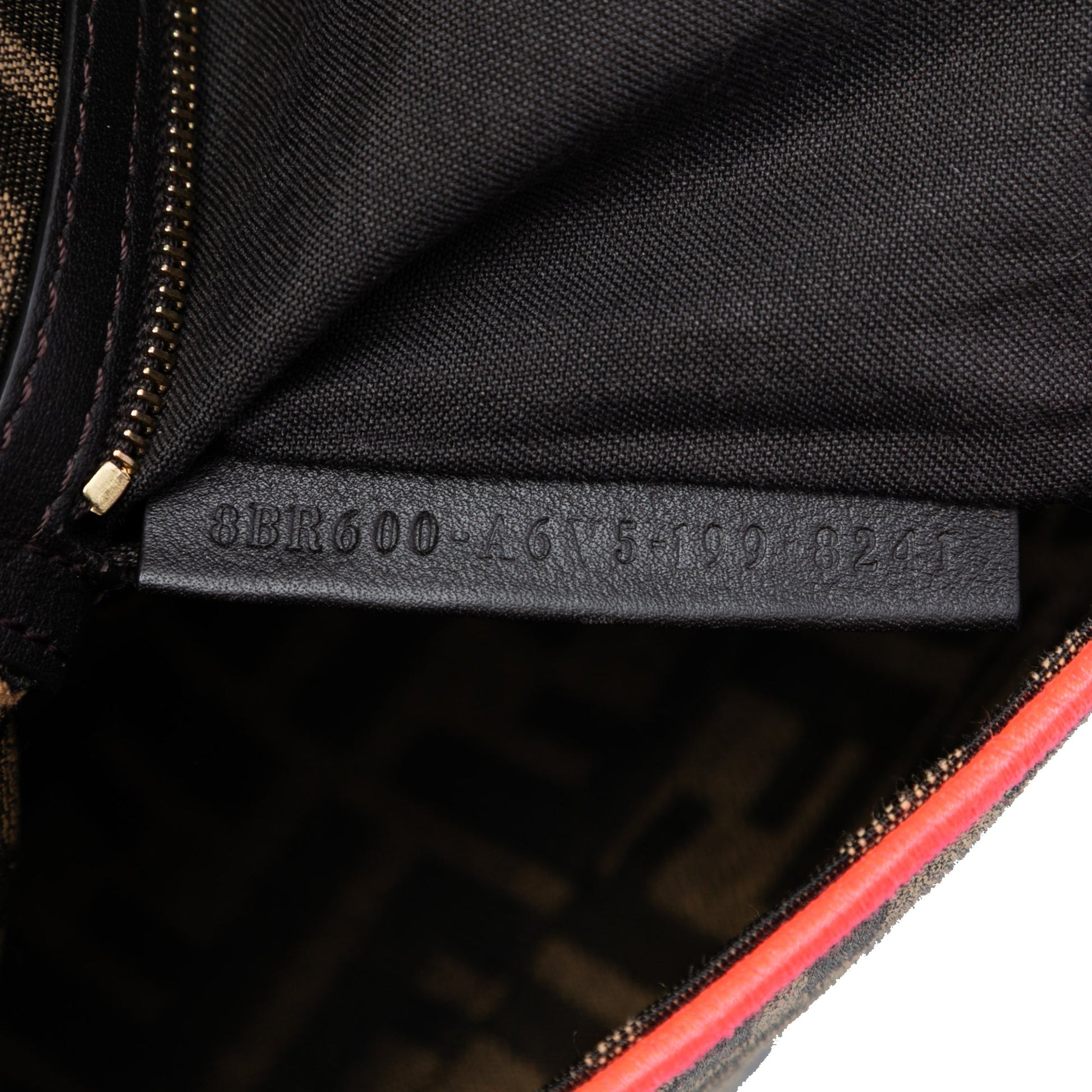 Fendi Medium Zucca Canvas Fluo Trim Baguette Satchel