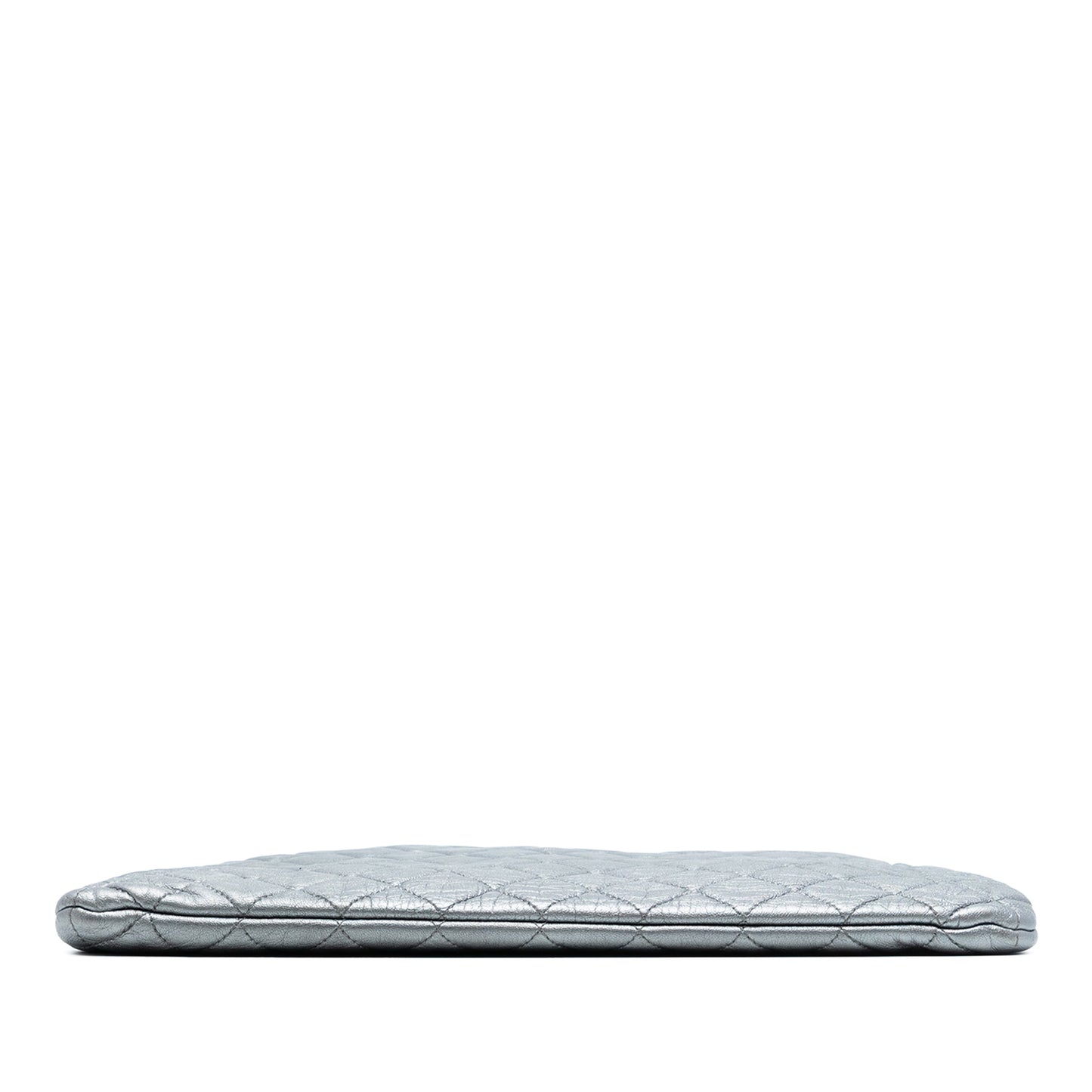 Chanel Large Quilted Metallic Lambskin O Case Clutch