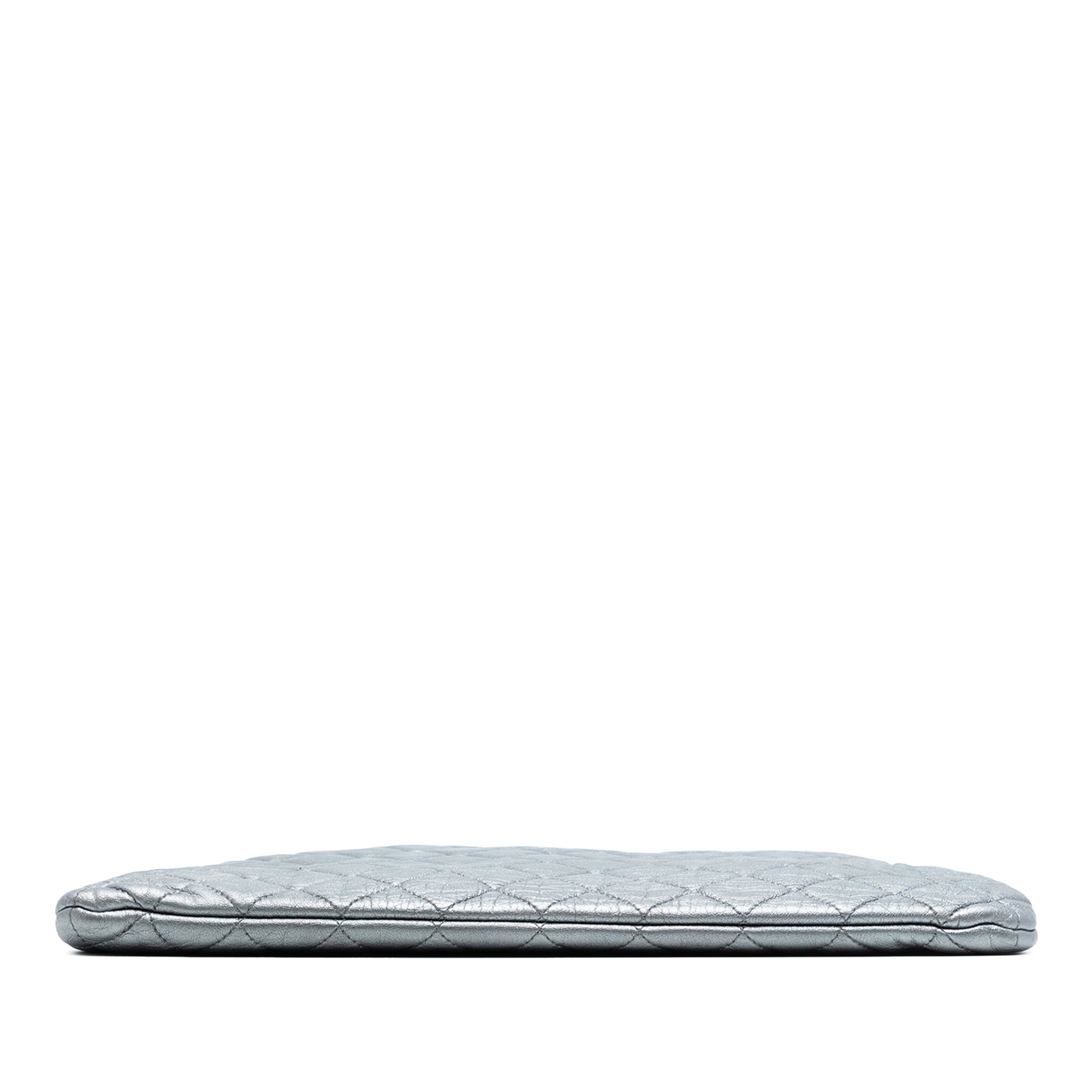 Chanel Large Quilted Metallic Lambskin O Case Clutch